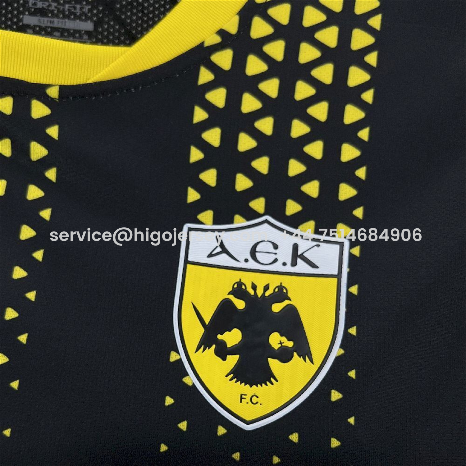 Higojerseys-AEK Athens 25-26 Away Black Jersey - Fans Version