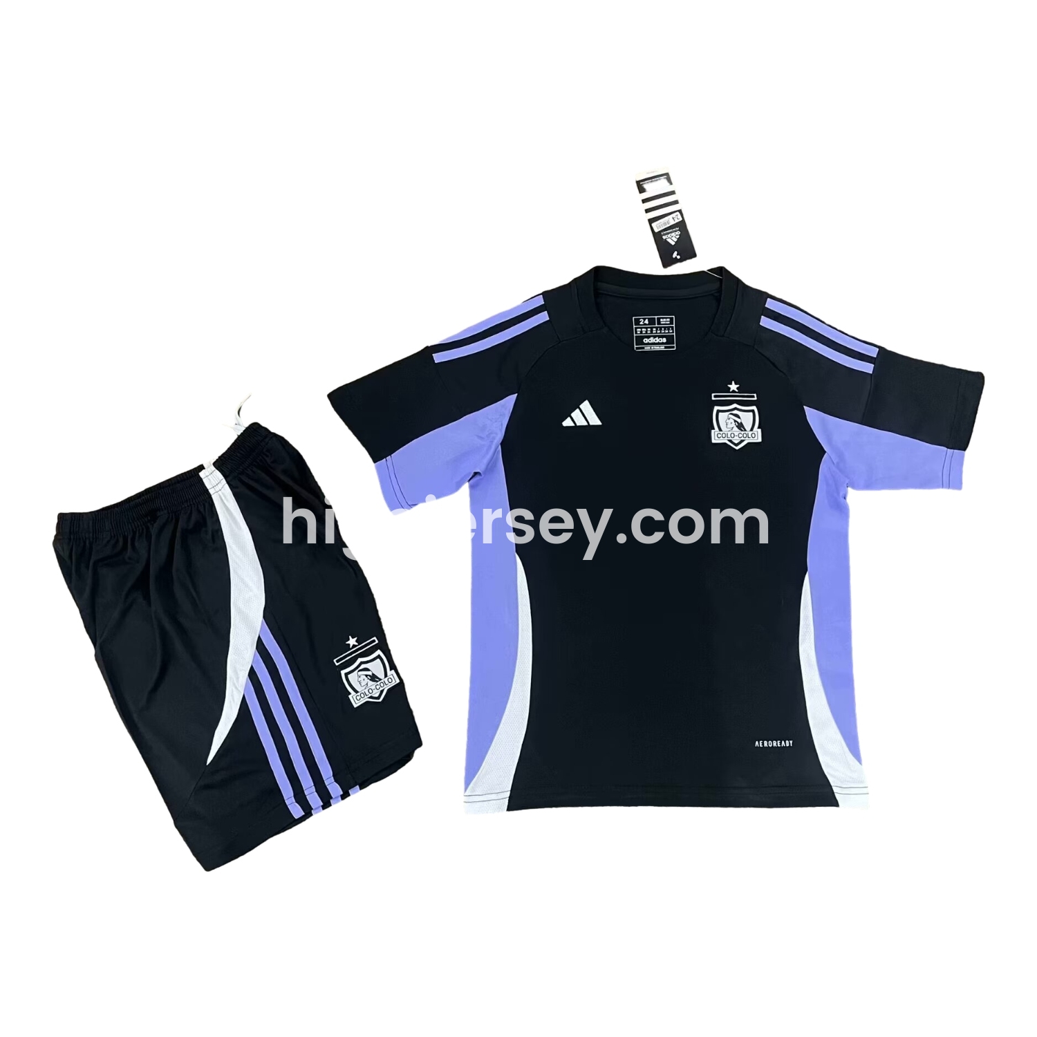 Higojerseys-Colo Colo 25-26 Black Training Kids Kit