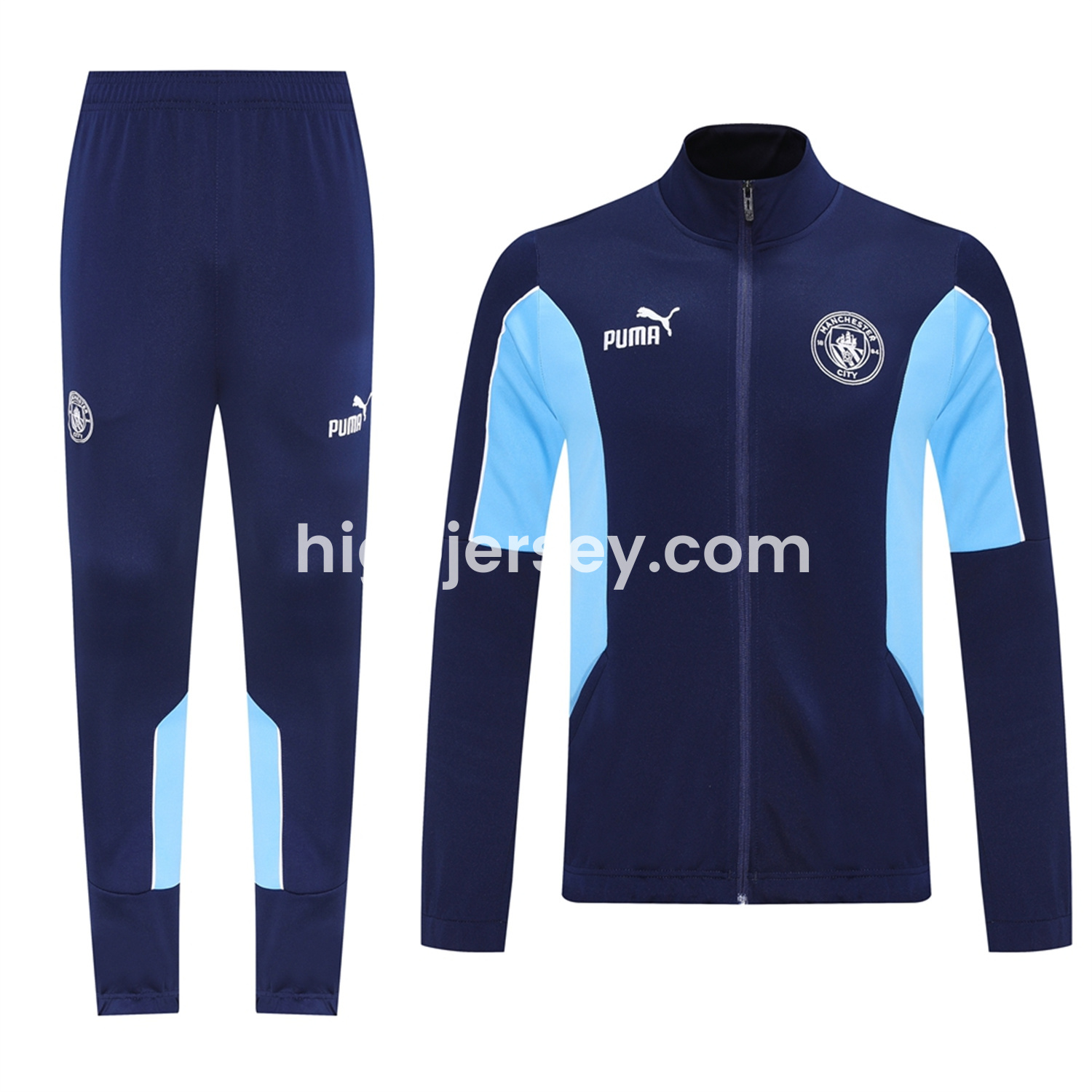 Higojerseys-Manchester City 25-26 Jacket Training Tracksuit - Deep Blue Jackets & Pants