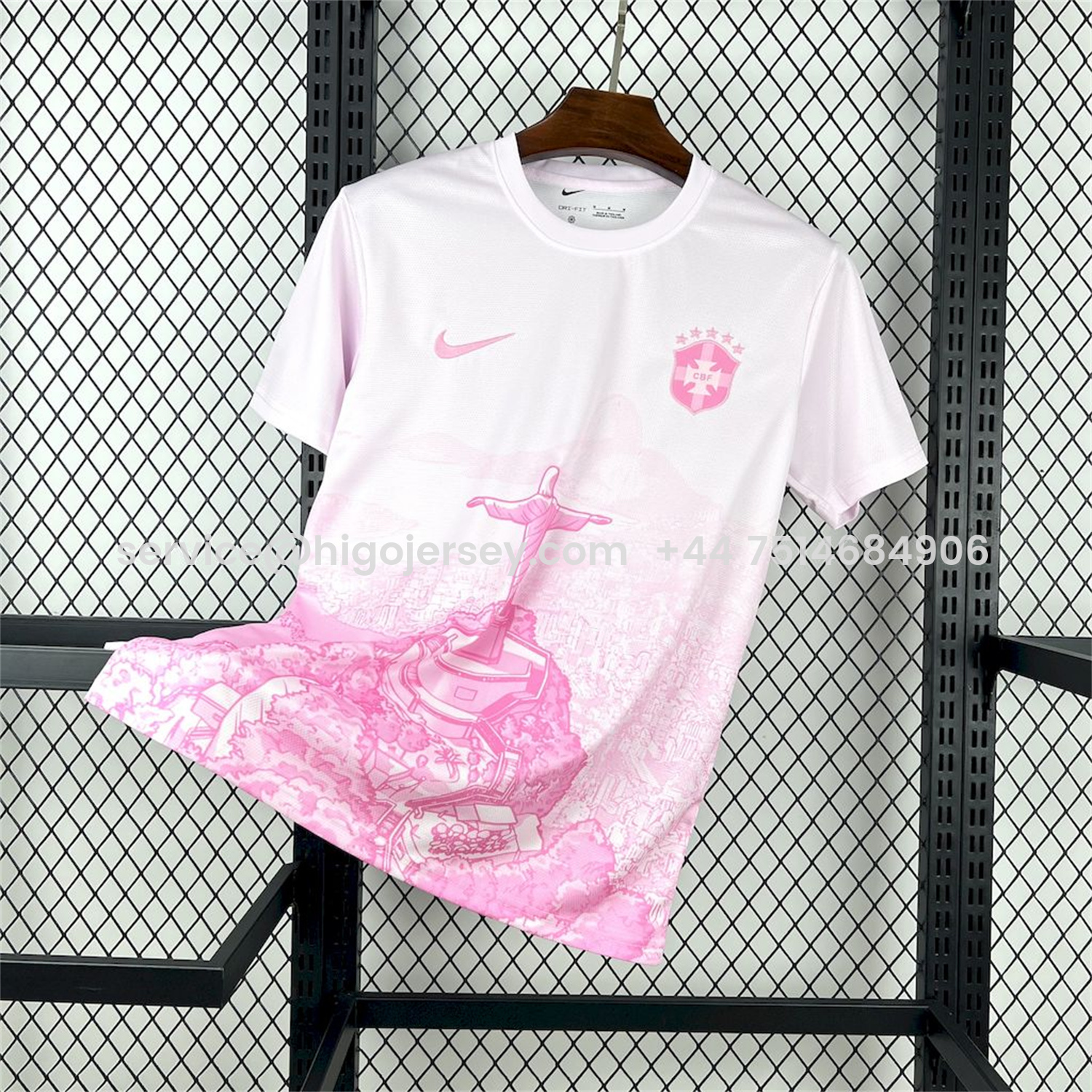 Higojerseys-Brazil 25-26 Pink White Jesus Statue Special Jersey - Fans Version