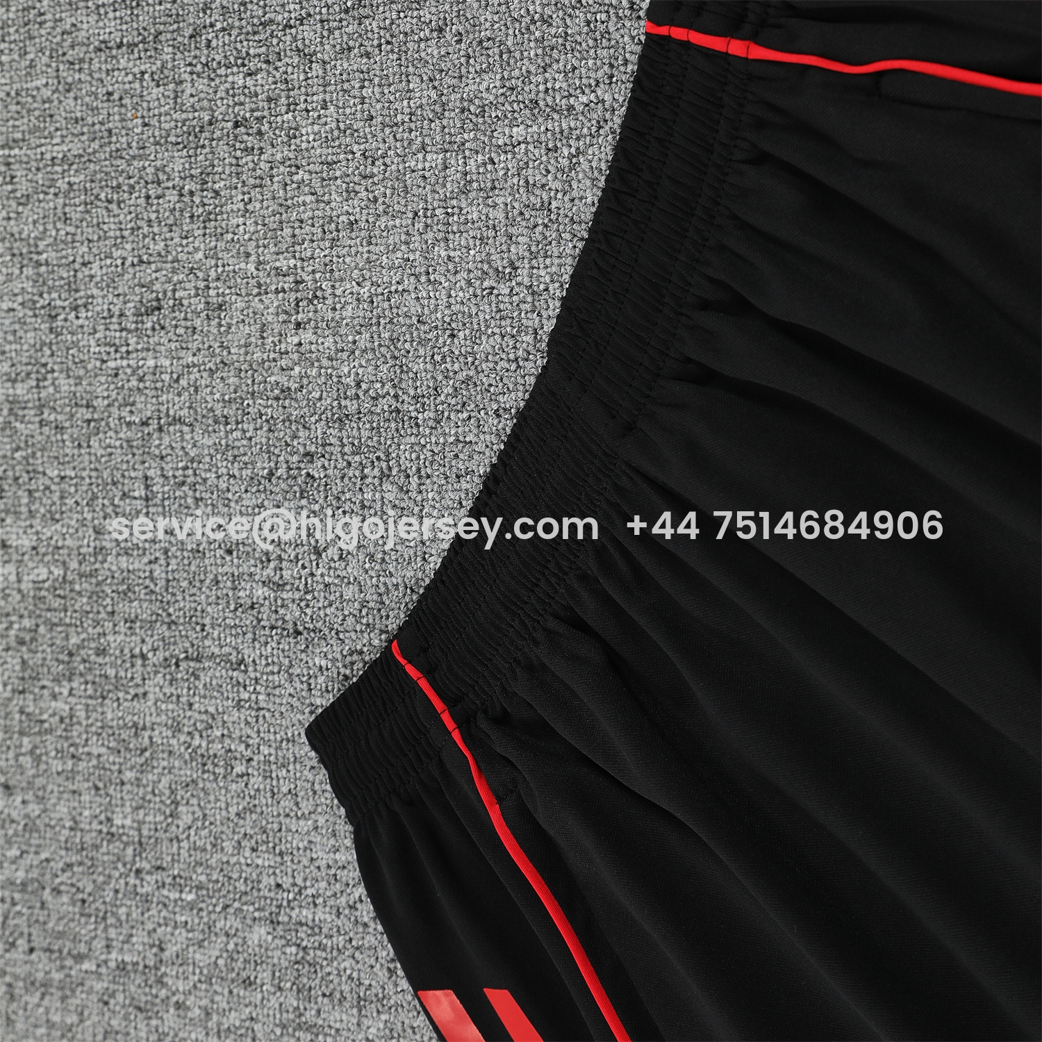 Higojerseys-Manchester United 25-26 Short-Sleeve Training Set - Red Black Blocks White Top & Black Shorts