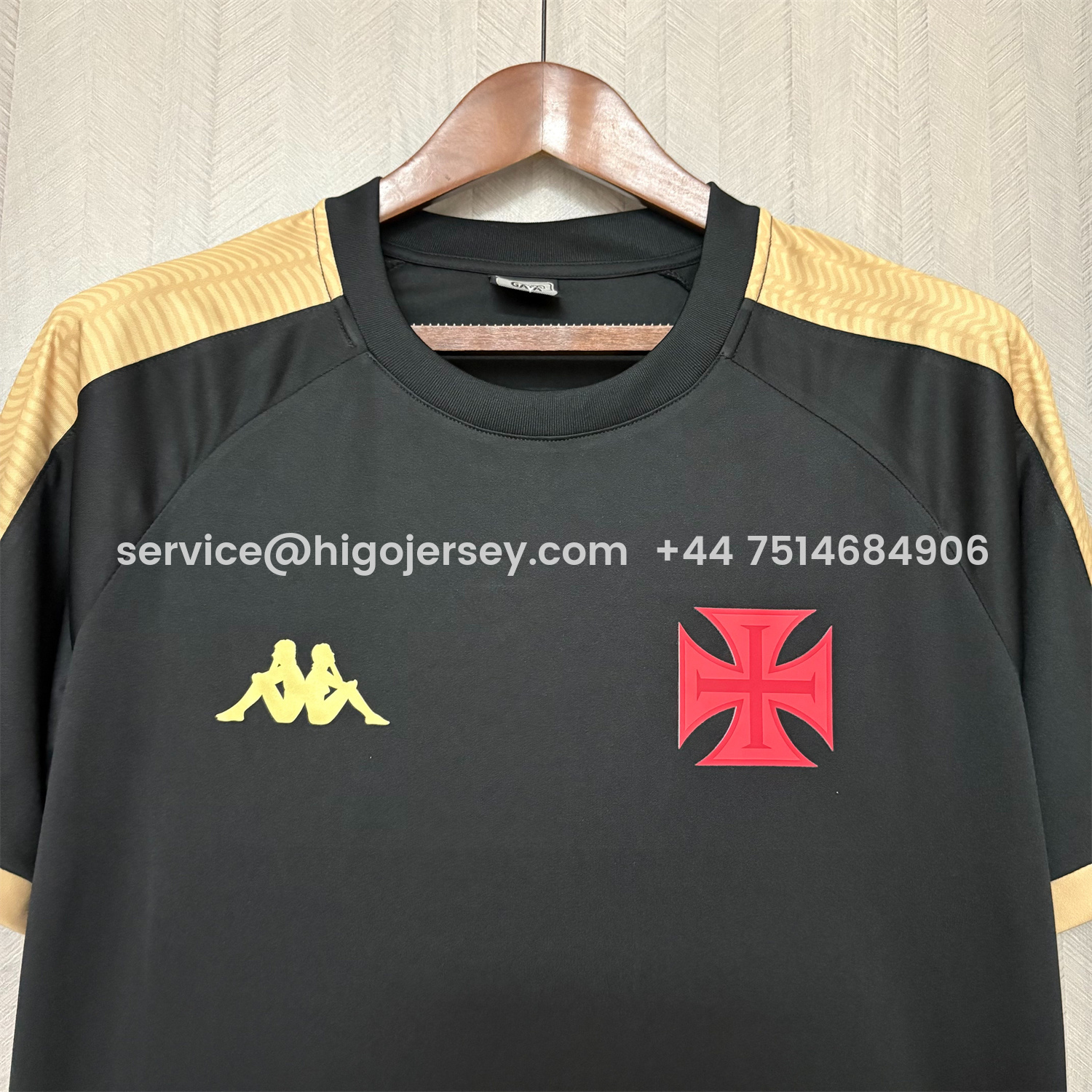 Higojerseys-Vasco da Gama 25-26 Black Training Jersey - Fans Version