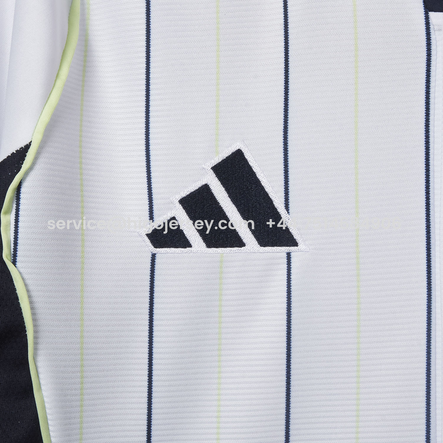 Higojerseys-Real Madrid 25-26 White Baseball Jersey with Black Stripes