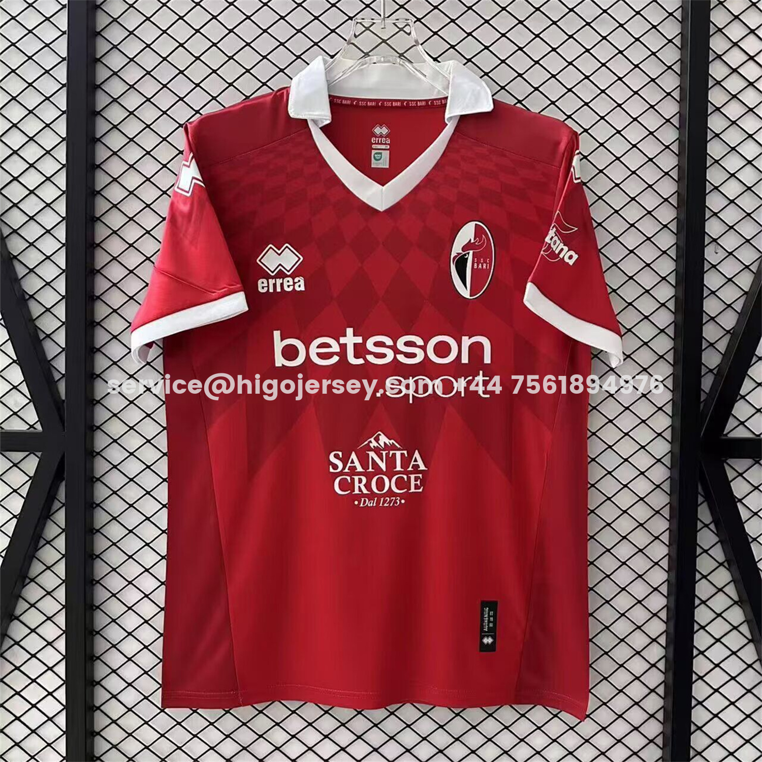 Higojerseys-SSC Bari 25-26 Away Red Jersey - Fans Version