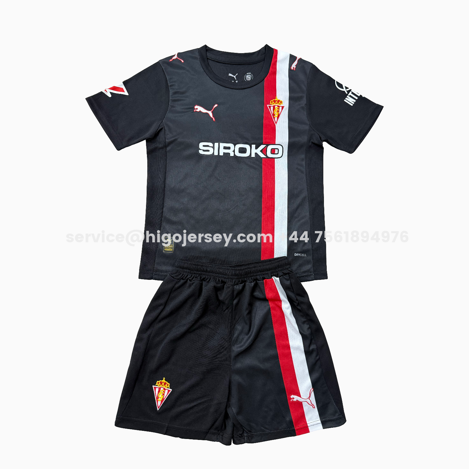 Higojerseys-Sporting Gijon 25-26 Away Kids Kit