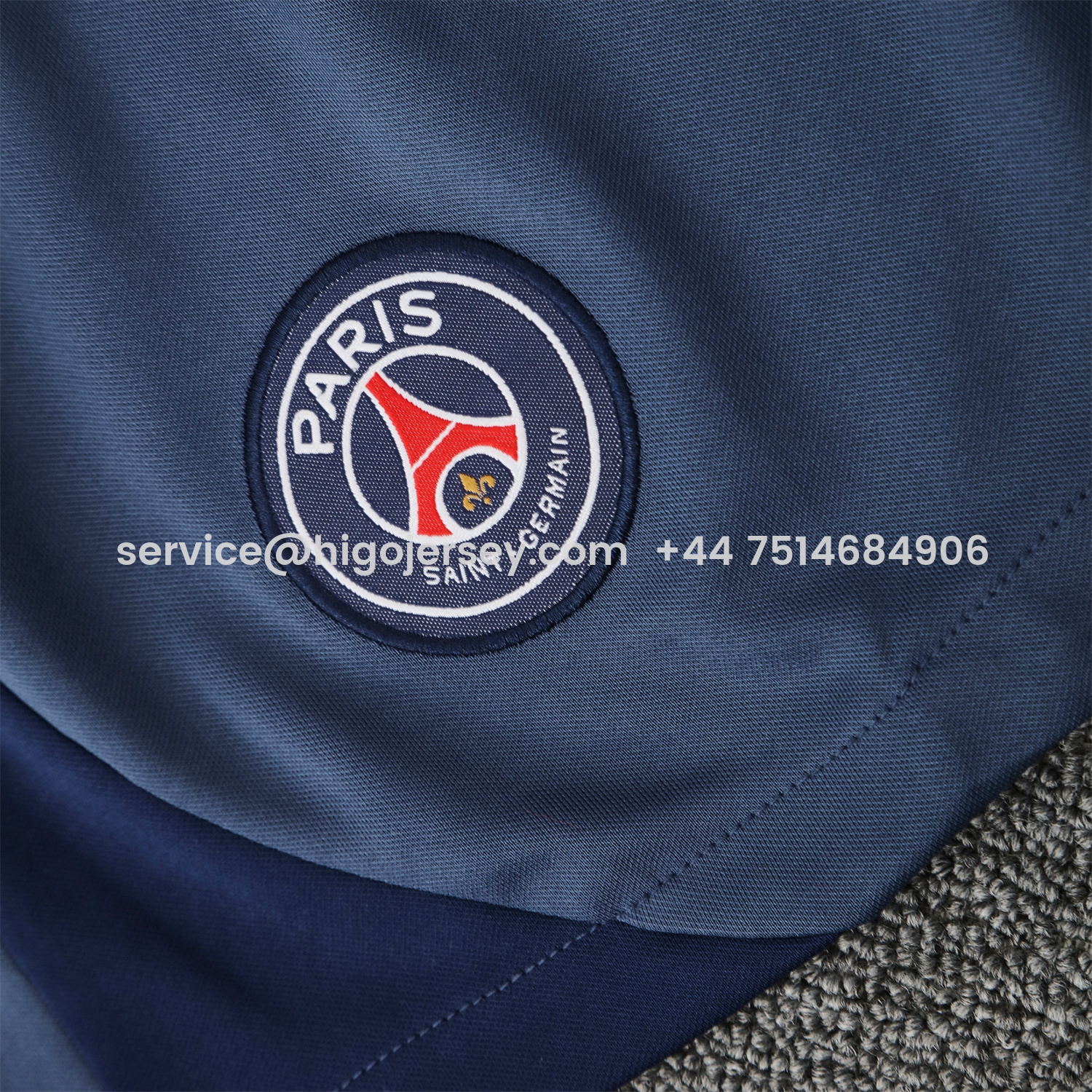 Higojerseys-Paris Saint-Germain PSG 25-26 Vest Training Set - White Vest & Deep Blue Shorts