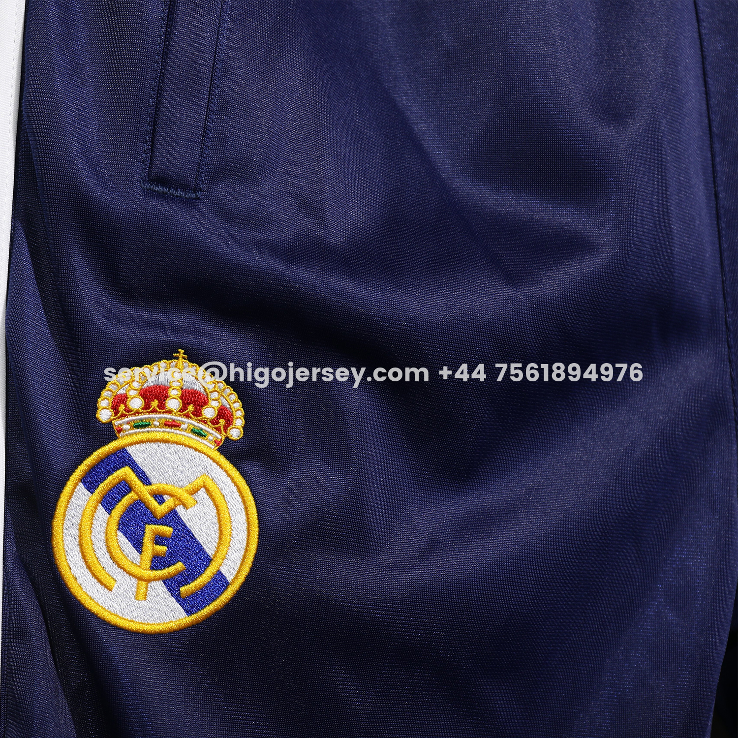 Higojerseys-Real Madrid 25-26 Pure Color Yellow Lines Training Set - Dark Blue Top and Dark Blue Pants
