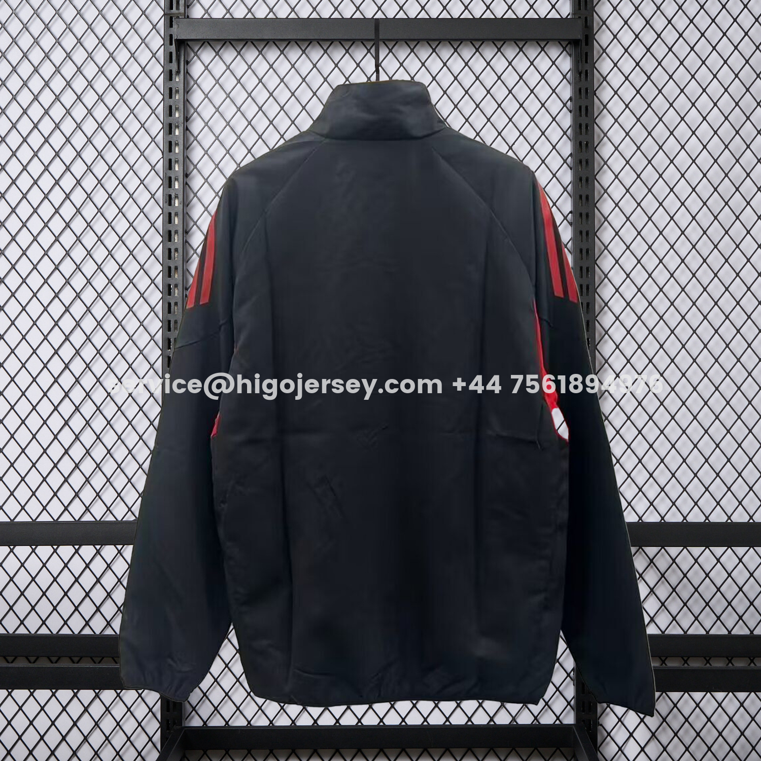 Higojerseys-River Plate 25-26 Training Windbreaker Jacket - Black With Red