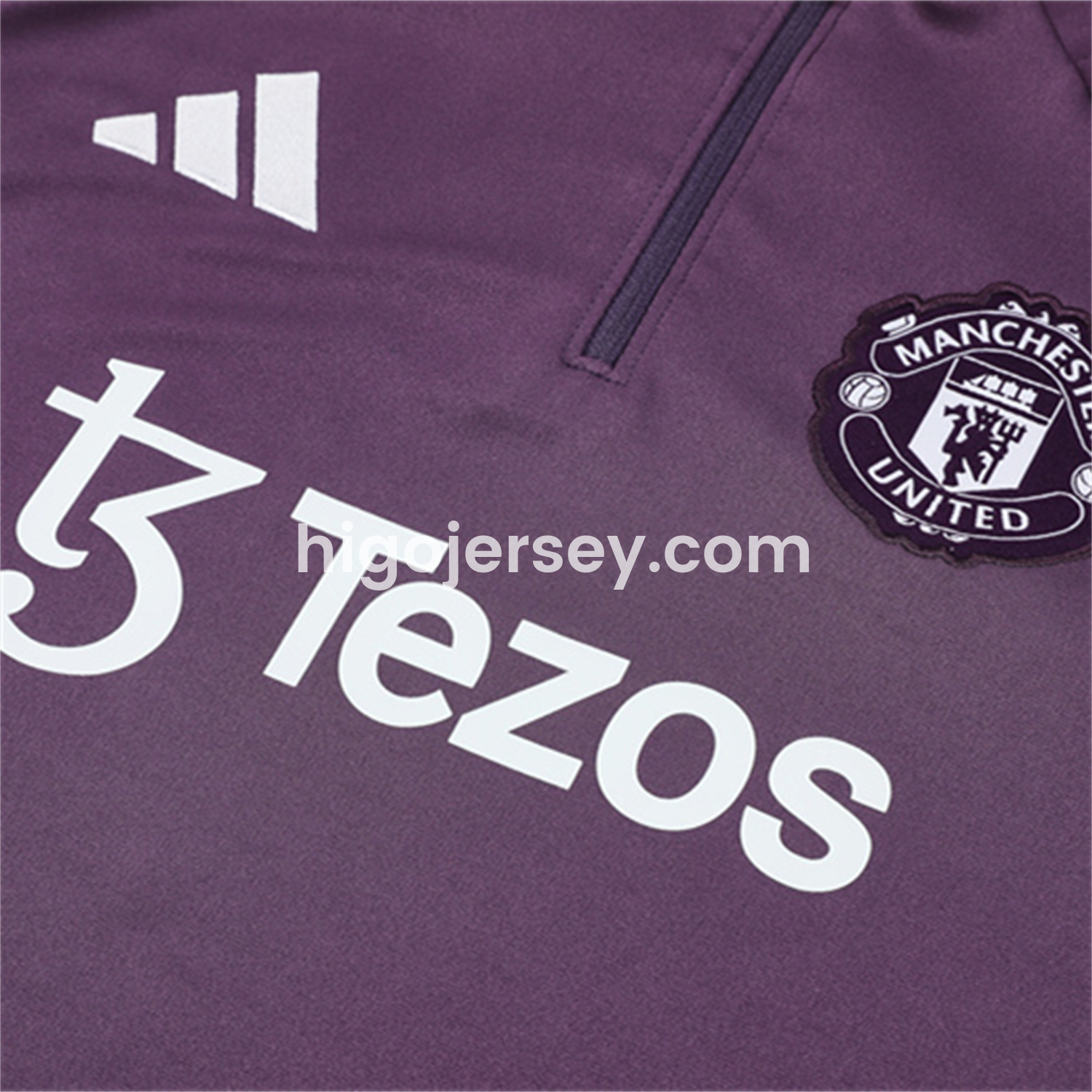 Higojerseys-Manchester United 25-26 Kid Long Sleeves Training Set - Purple Top & Black Pants