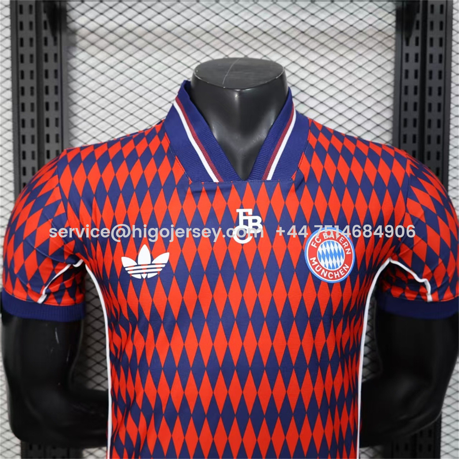 Higojerseys-Bayern Munich 25-26 Trefoil Retro Style Red And Deep Blue Jersey - Player Version