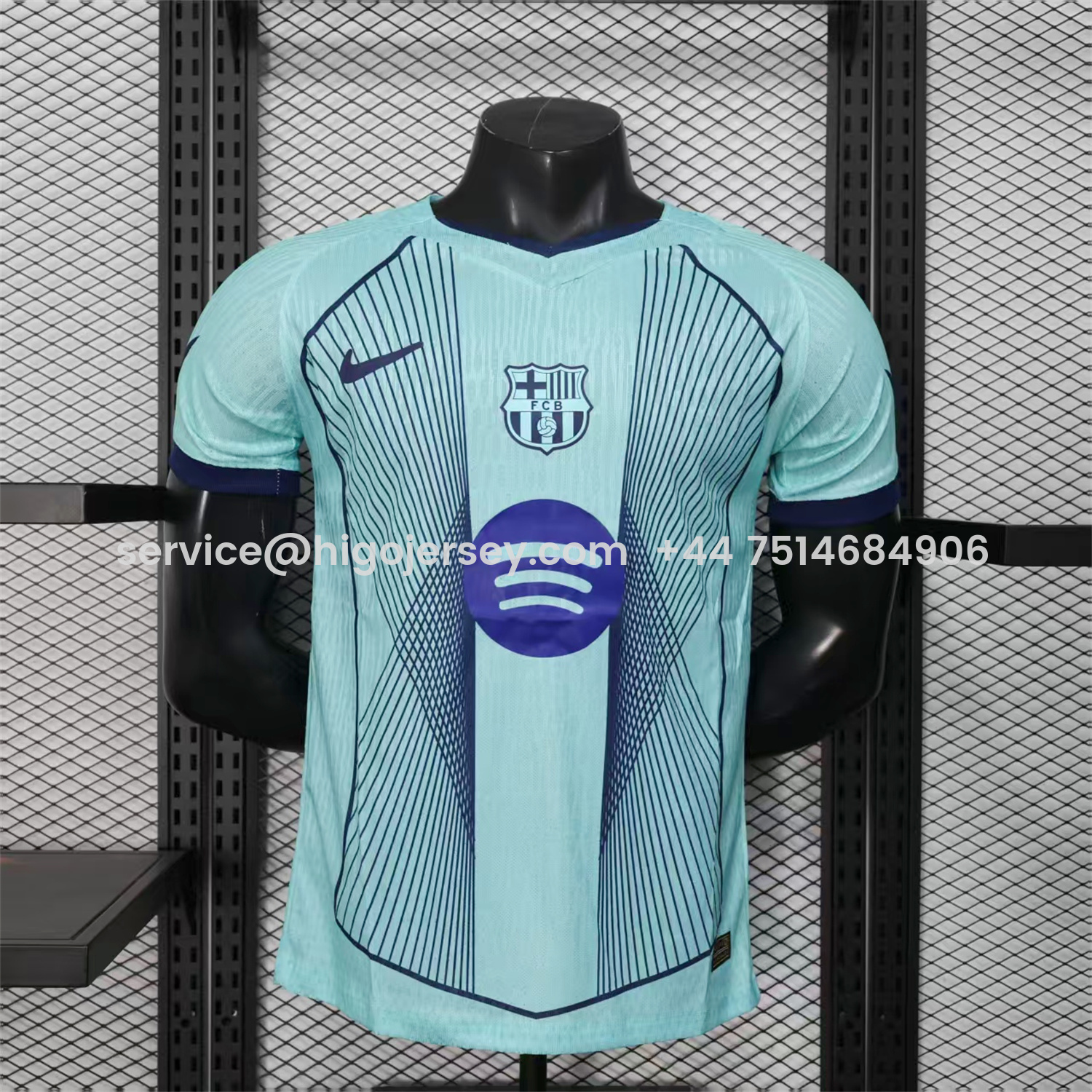 Higojerseys-Barcelona 25-26 T90 Cyan Special Jersey - Player Version