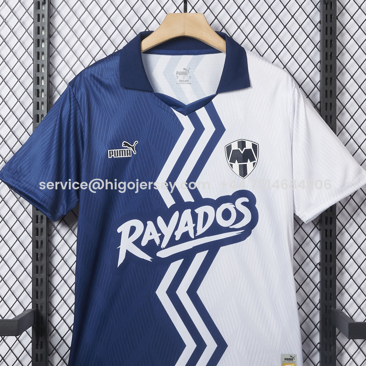 Higojerseys-Rayados Monterrey 25-26 Blue And White Half Special Jersey - Fans Version