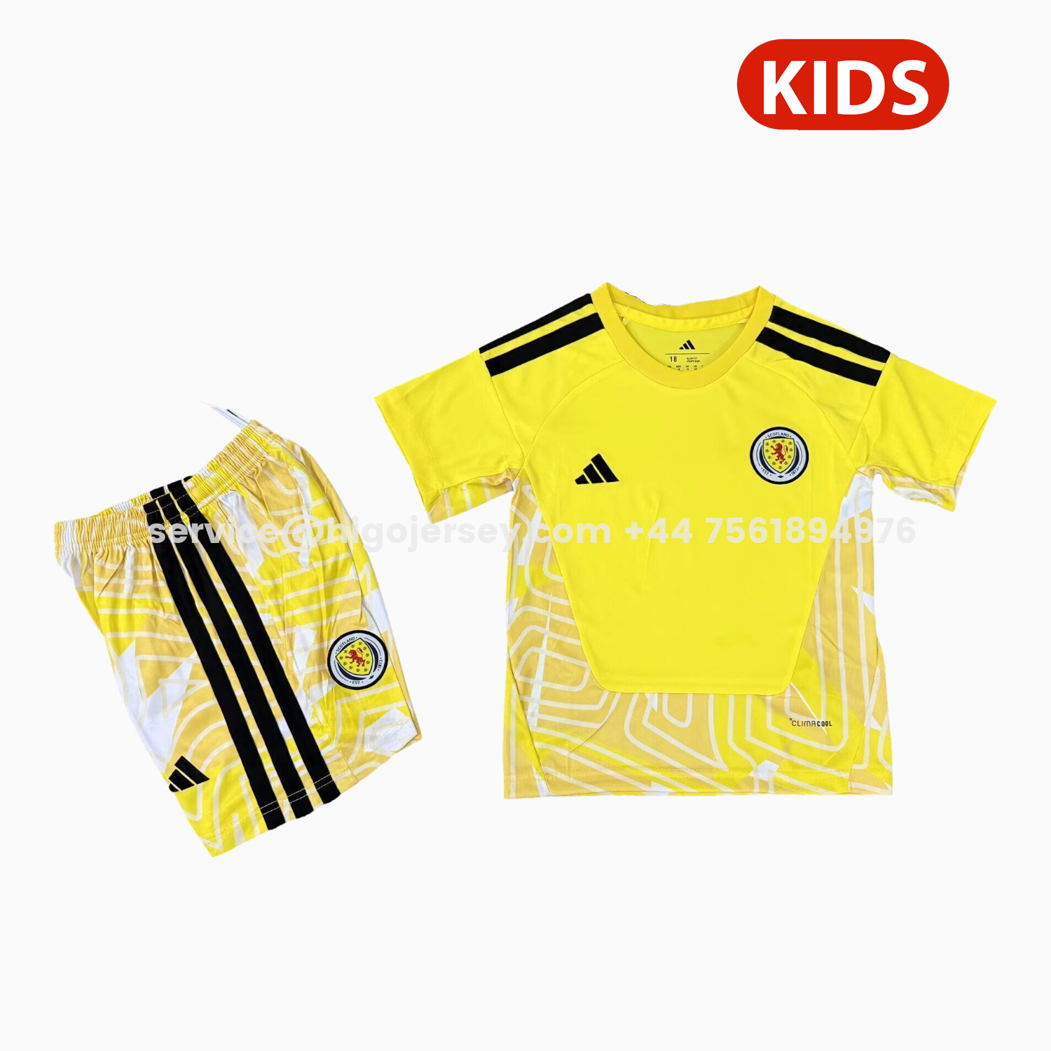 Higojerseys-S-c-o.t l.a-n.d 2026 Goalkeeper Yellow Kids Kit