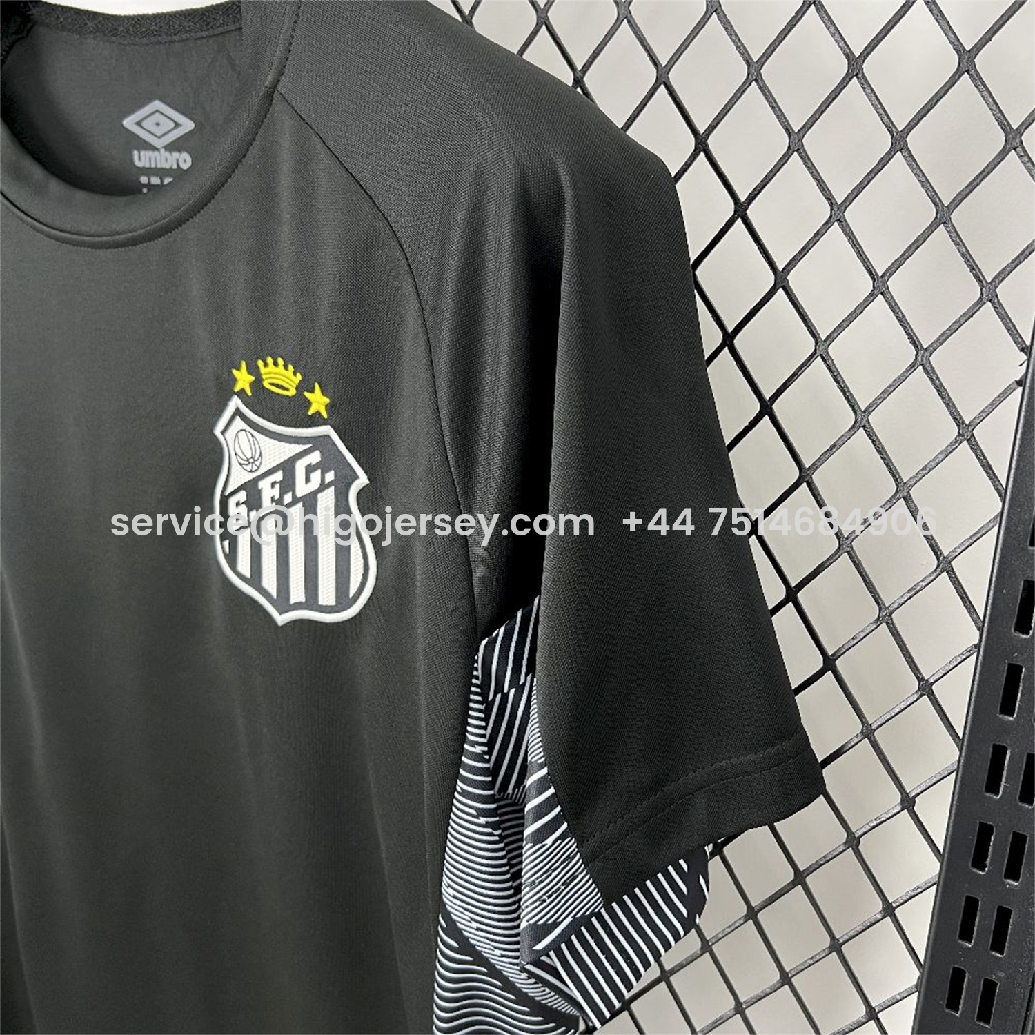 Higojerseys-Santos 25-26 Black Goalkeeper Unsponsored Jersey - Fans Version