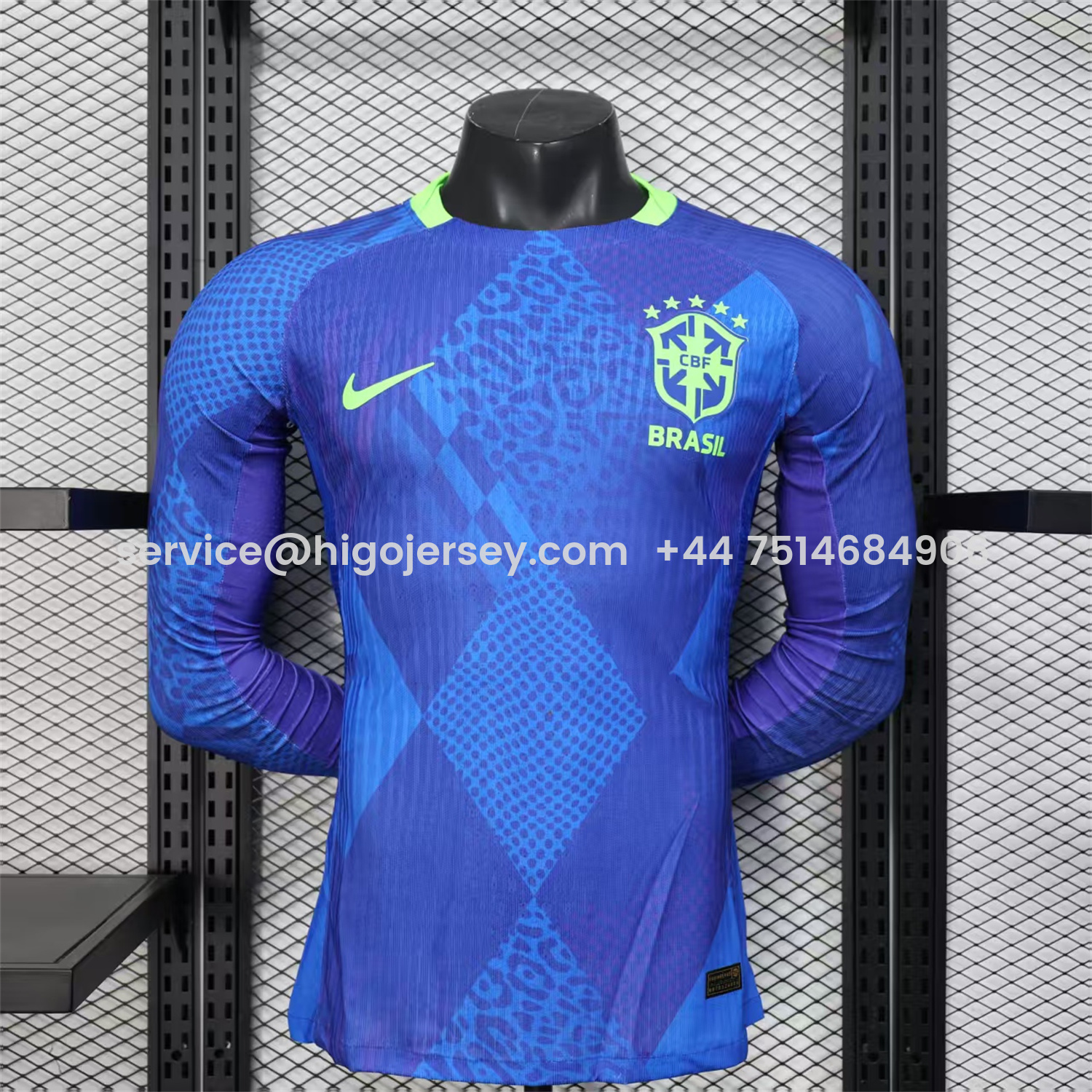Higojerseys-Brazil 2025 Women's Team Away Long Sleeves Jersey - Men's Player Version