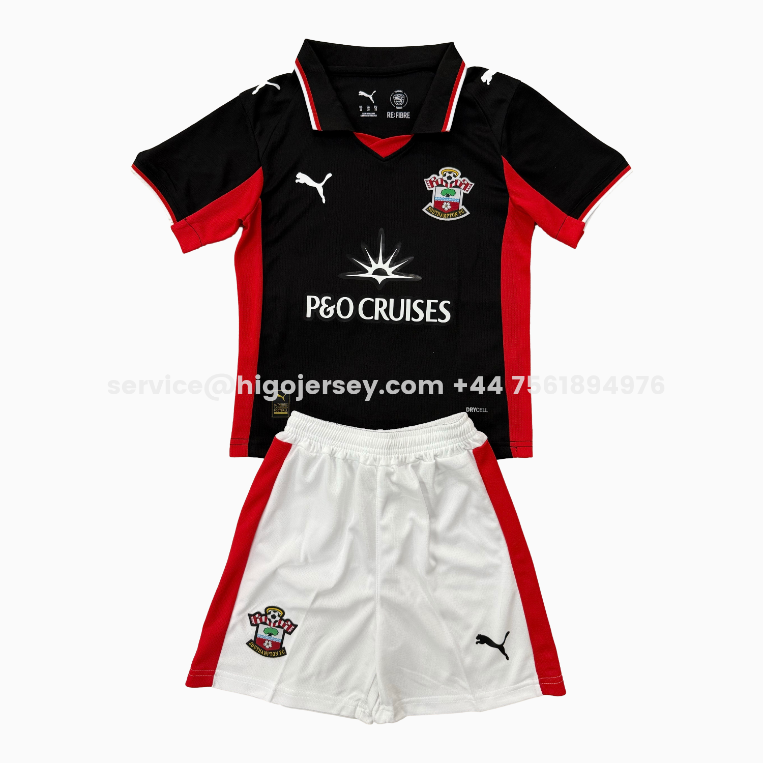 Higojerseys-Southampton 25-26 Third Black Men's Adult Jersey Set - Fans Version