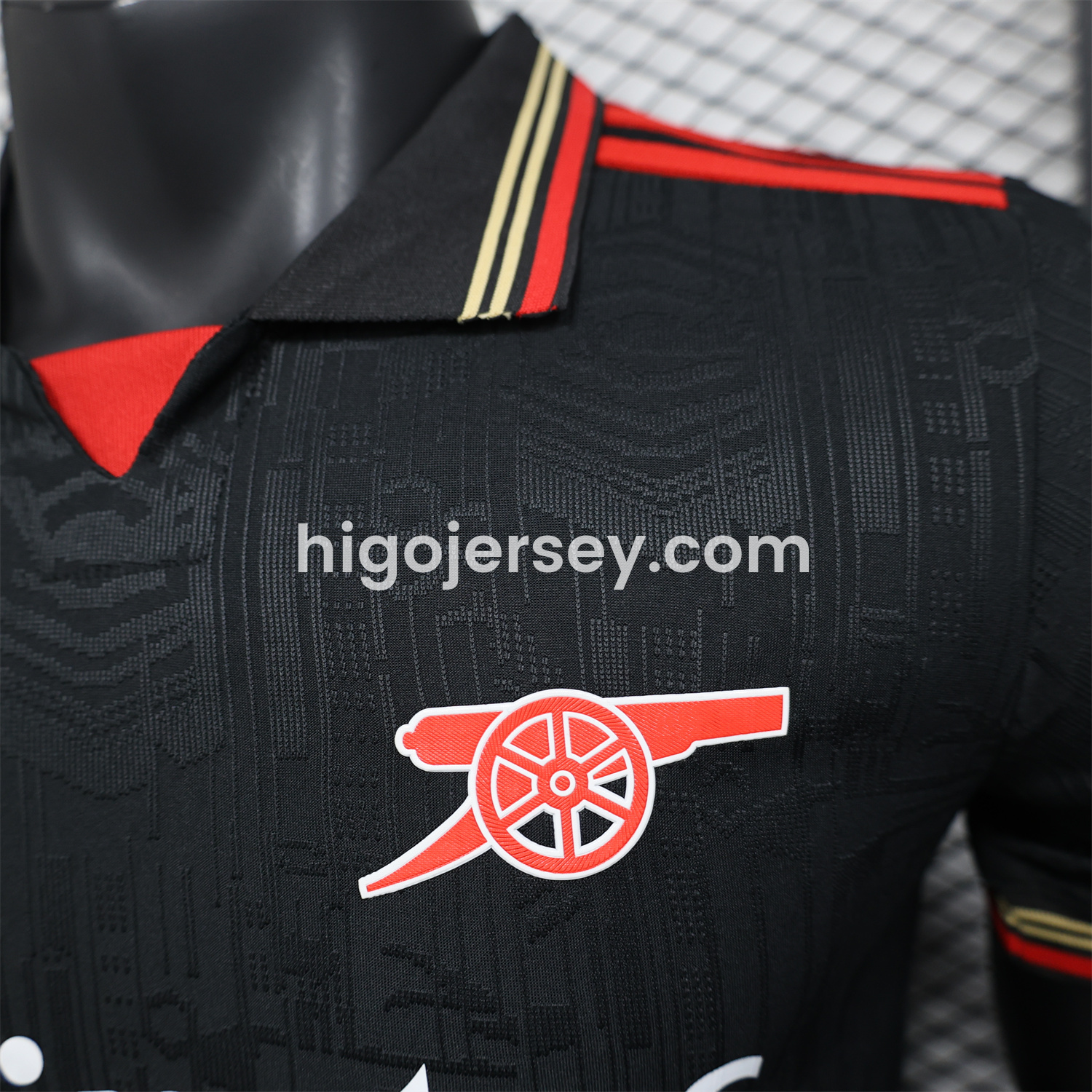 Higojerseys-Arsenal 25-26 Black POLO Throwback Trefoil Jersey - Player Version