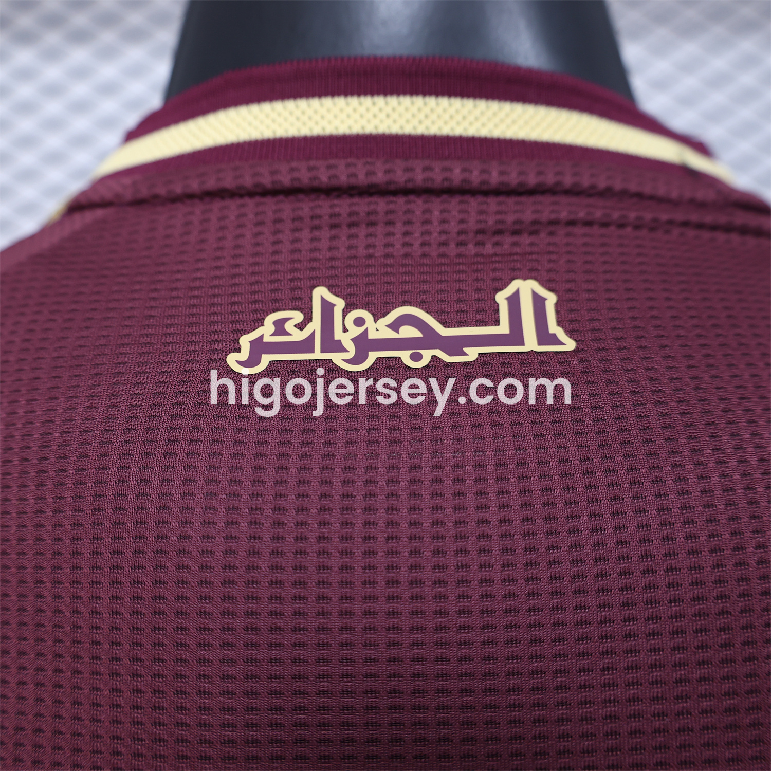 Higojerseys-Algeria 25-26 Burgundy Jersey with Chest Pattern Decoration - Player Version