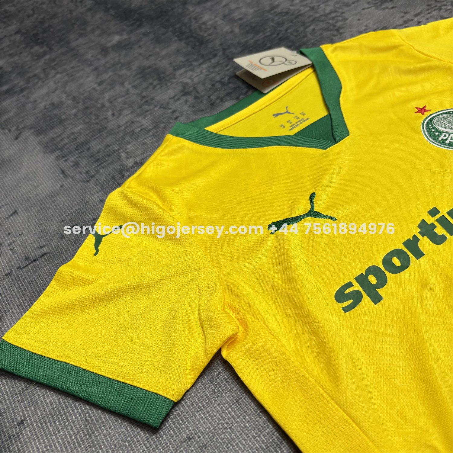 Higojerseys-Palmeiras 25-26 Third Yellow Kids Kit