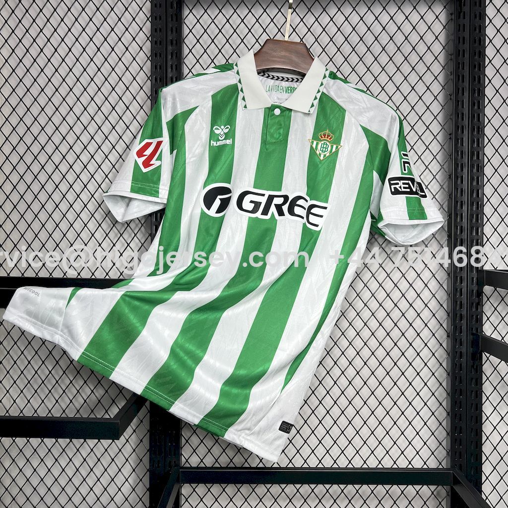 Higojerseys-Real Betis 24-25 Home Stadium Jersey with New Sponsor - Fans Version