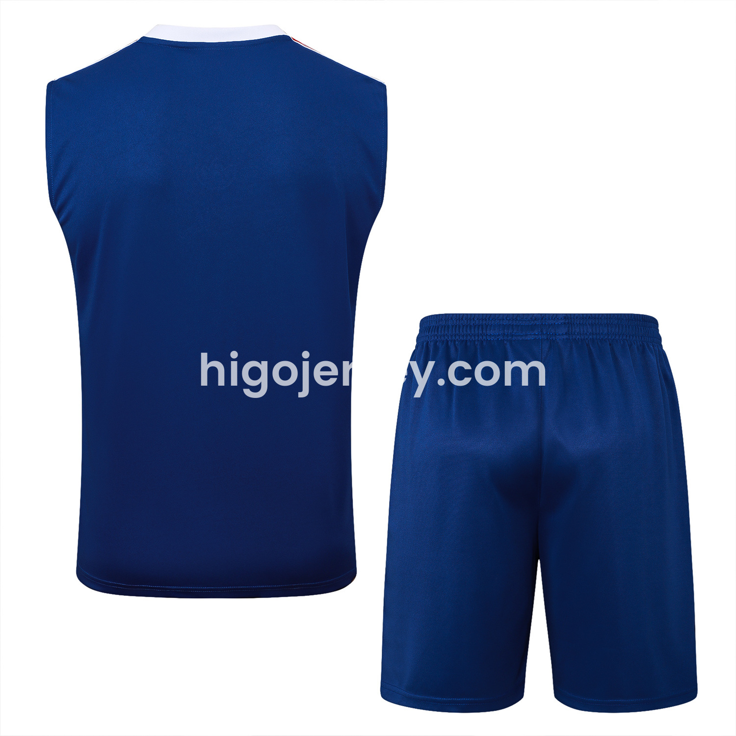 Higojerseys-Arsenal 25-26 Throwback Trefoil Vest Training Set - Royal Blue Vest and Shorts