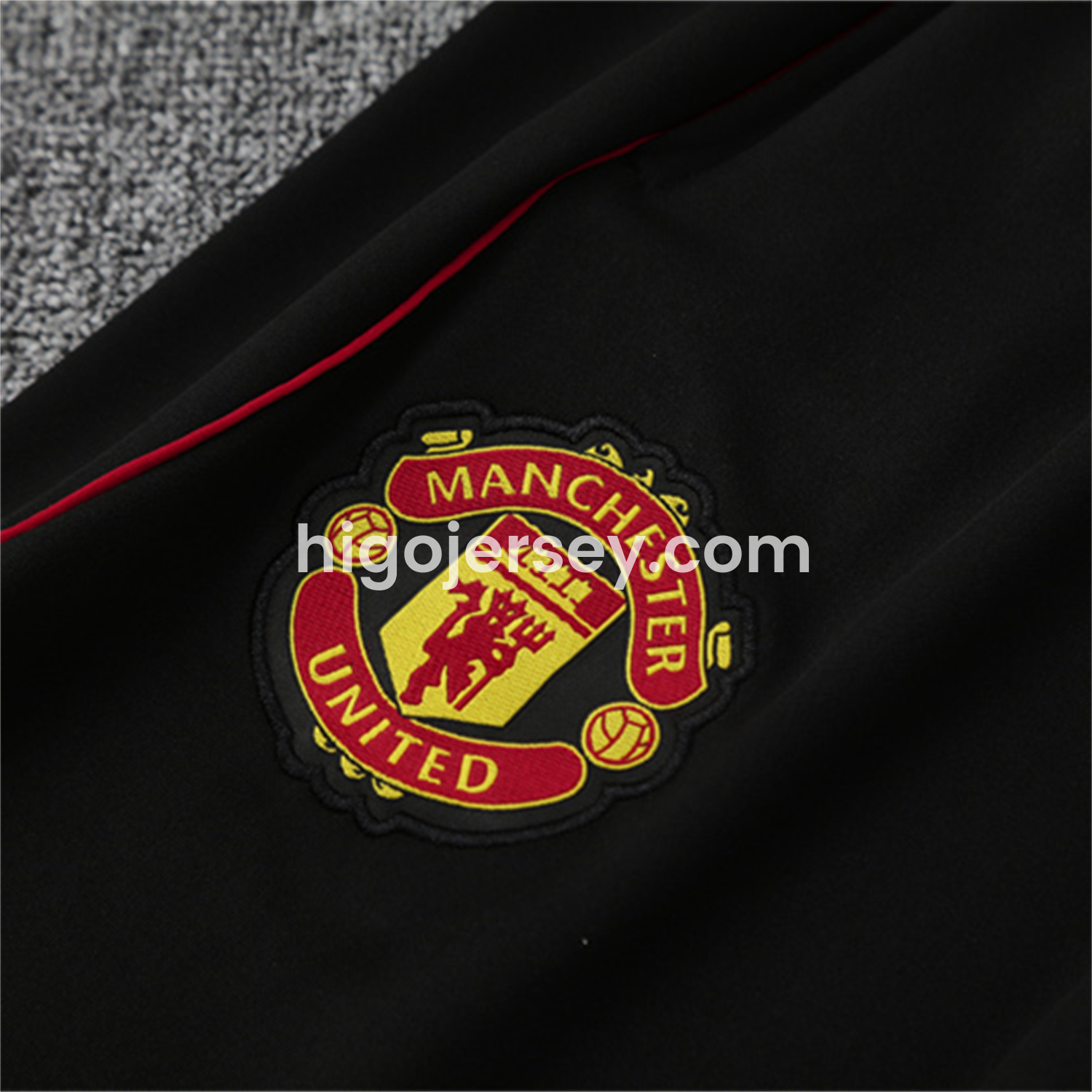 Higojerseys-Manchester United 25-26 Kid Long Sleeves Training Set - White Top & Black Pants