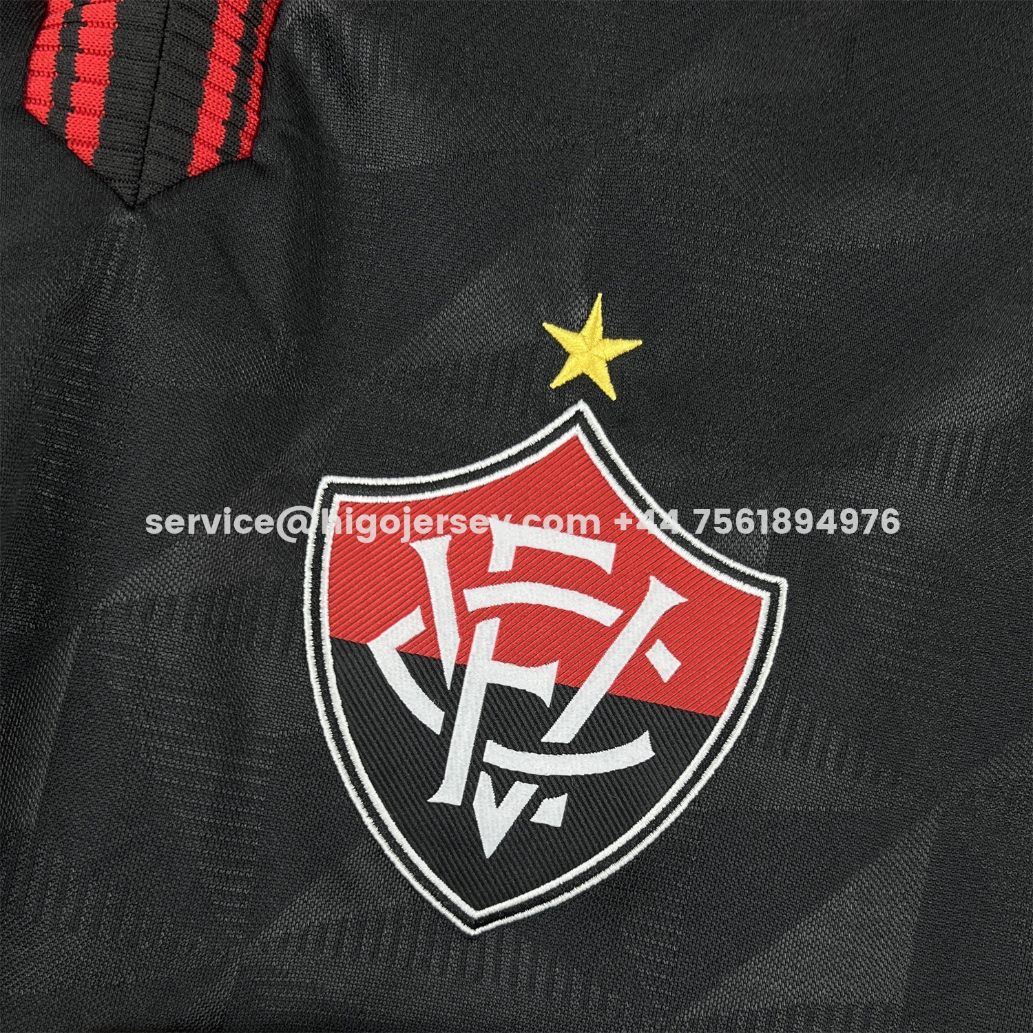 Higojerseys-Esporte Clube Vitória 25-26 Third Unsponsored Black Polo Jersey - Fans Version