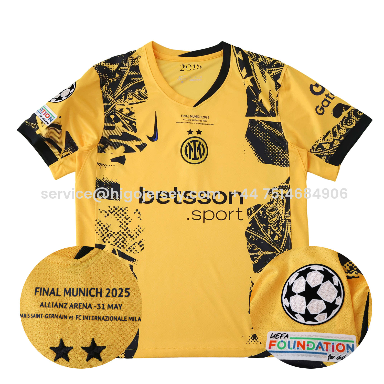 Higojerseys-Inter Milan 24-25 Third Champions League Final Jersey - Fans Version