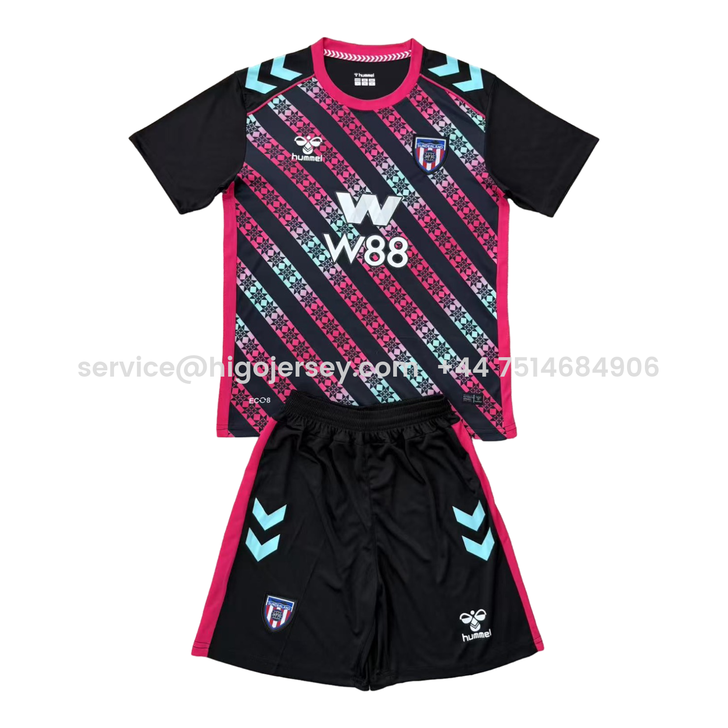 Higojerseys-Sunderland 25-26 Goalkeeper Black And Pink Men's Adult Jersey Set - Fans Version