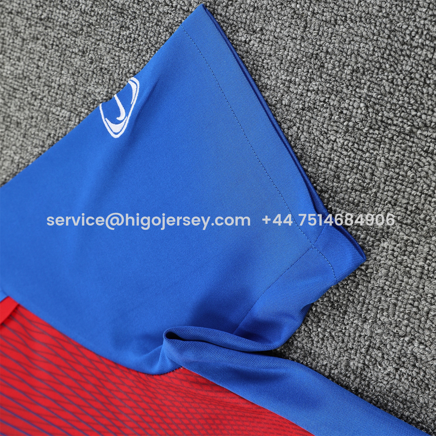 Higojerseys-Paris Saint-Germain PSG 25-26 Short-Sleeve Training Set - Red And Blue Lines Top & Blue Shorts