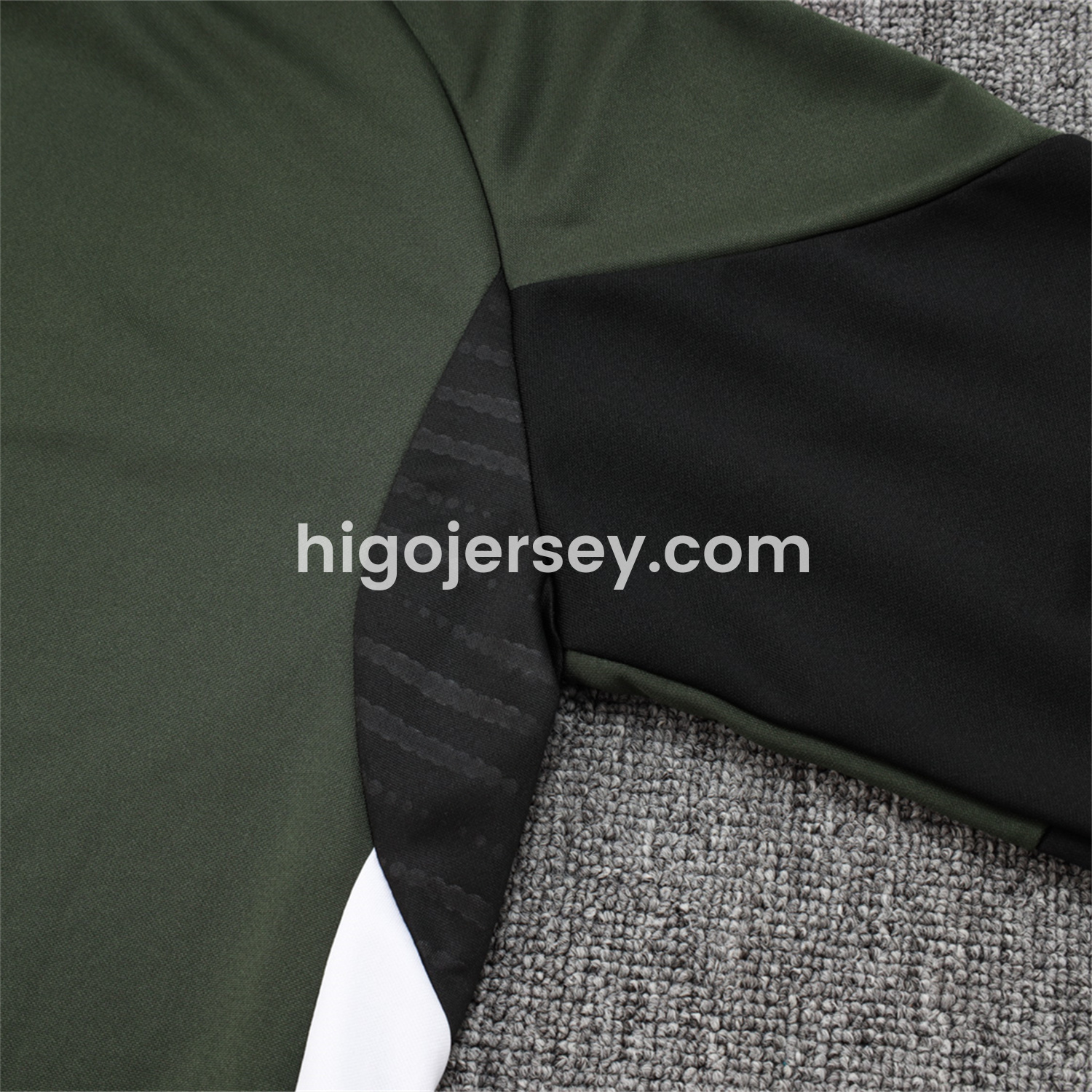 Higojerseys-Bayern Munich 25-26 Jacket Training Tracksuit - Army Green Top and Black Pants