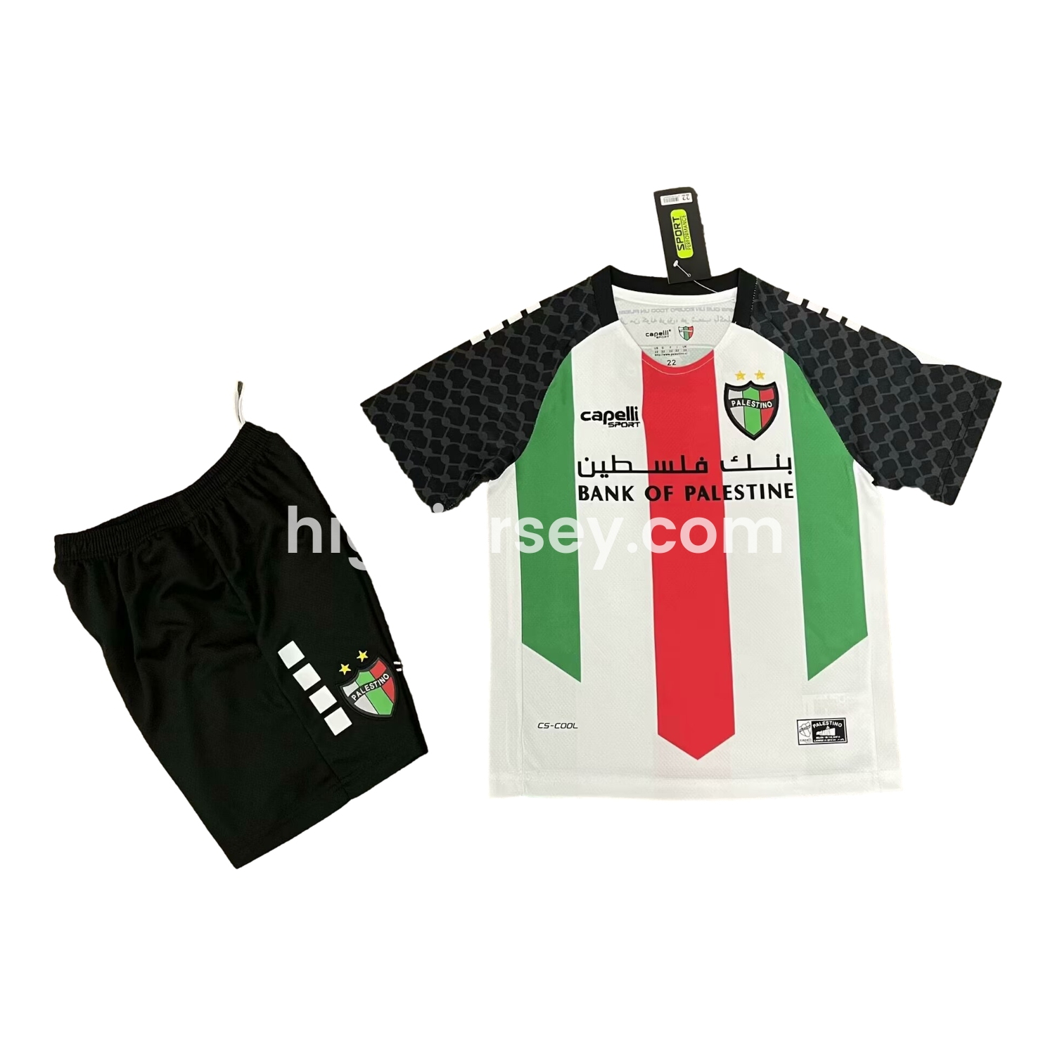 Higojerseys-Club Deportivo Palestino 25-26 Home Kids Kit