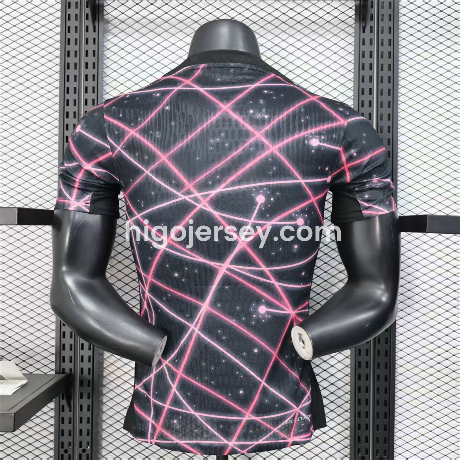 Higojerseys-Paris Saint-Germain PSG 25-26 Pink Lines Jordan Black Special Jersey - Player Version