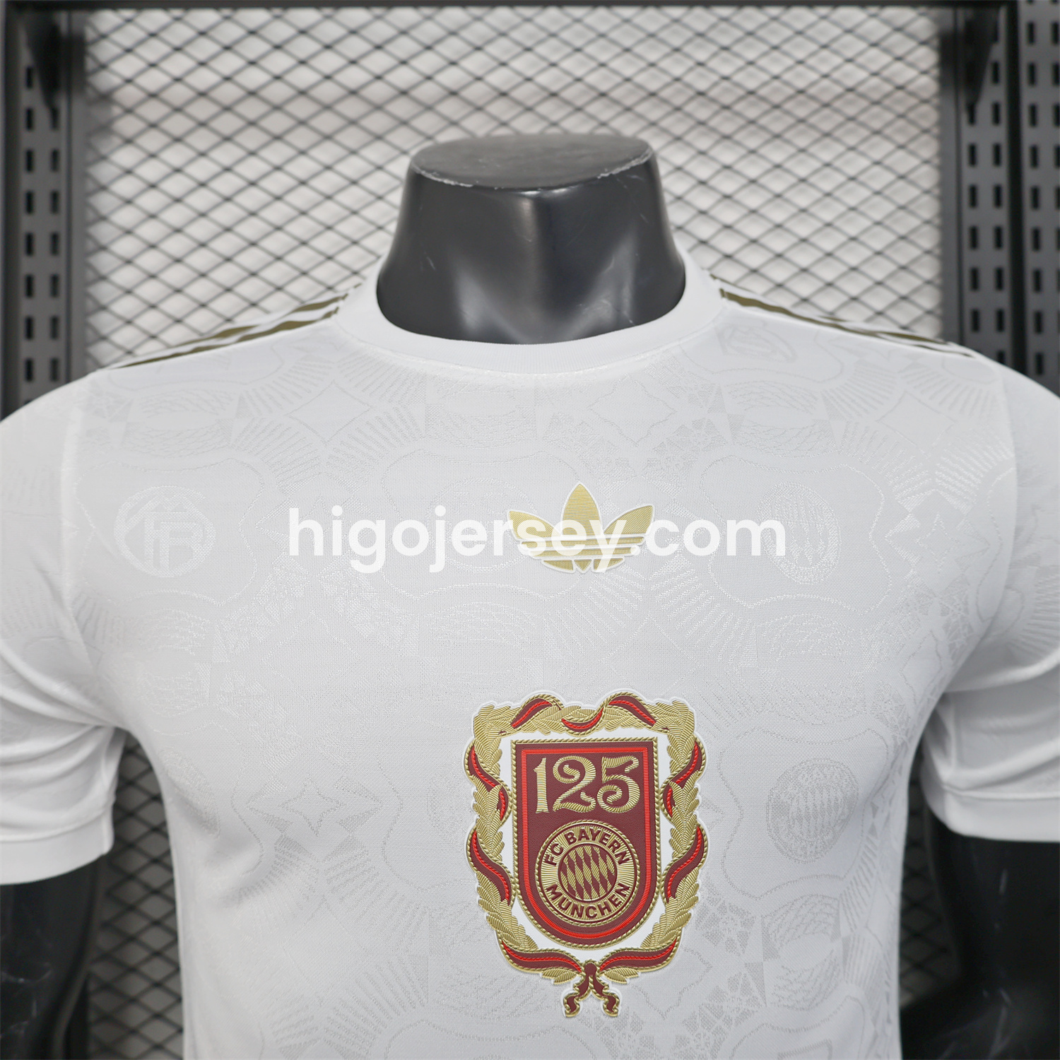 Higojerseys-Bayern Munich 2025 White 125th Anniversary Jersey - with 125th Patch on Back - Player Version