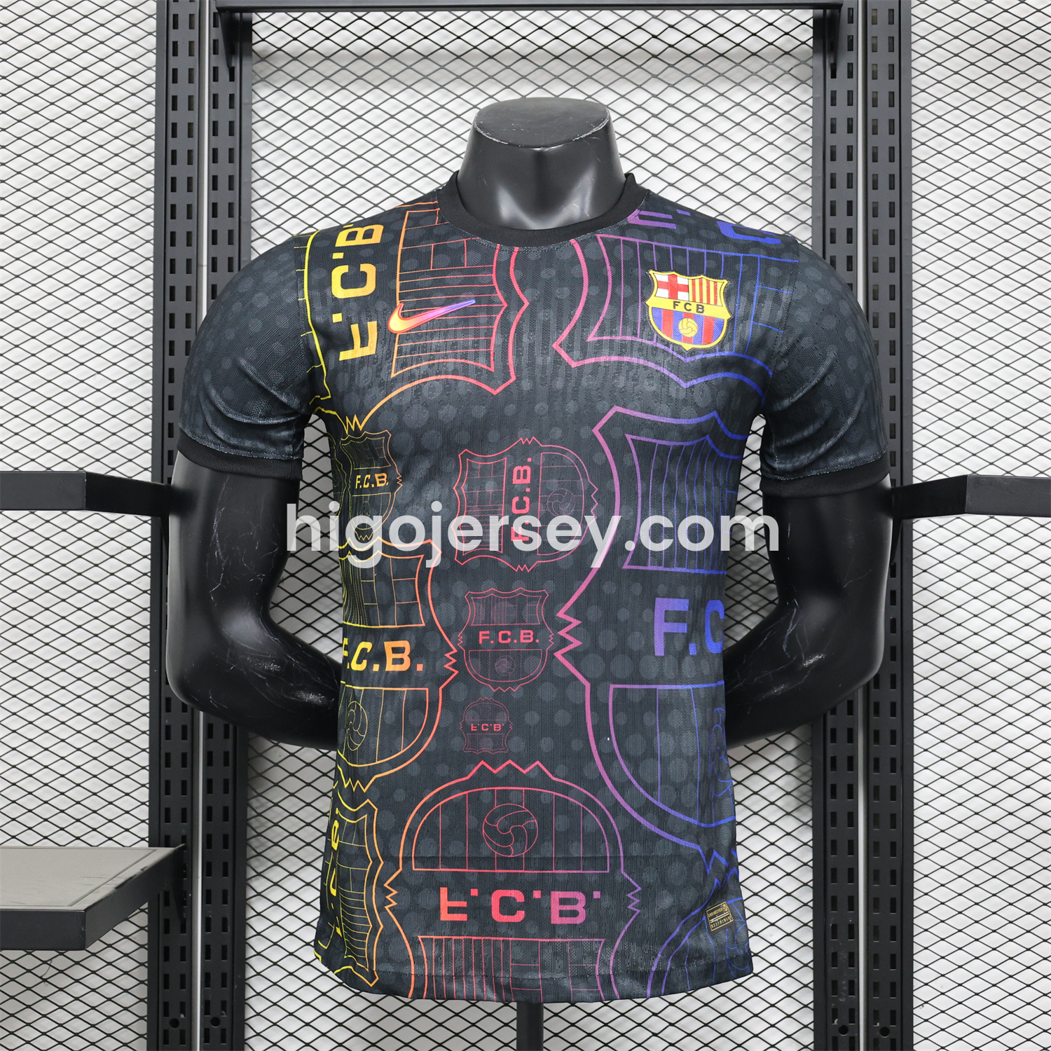 Higojerseys-Barcelona 24-25 Black Fluorescent ICON Special Edition Jersey - Player Version