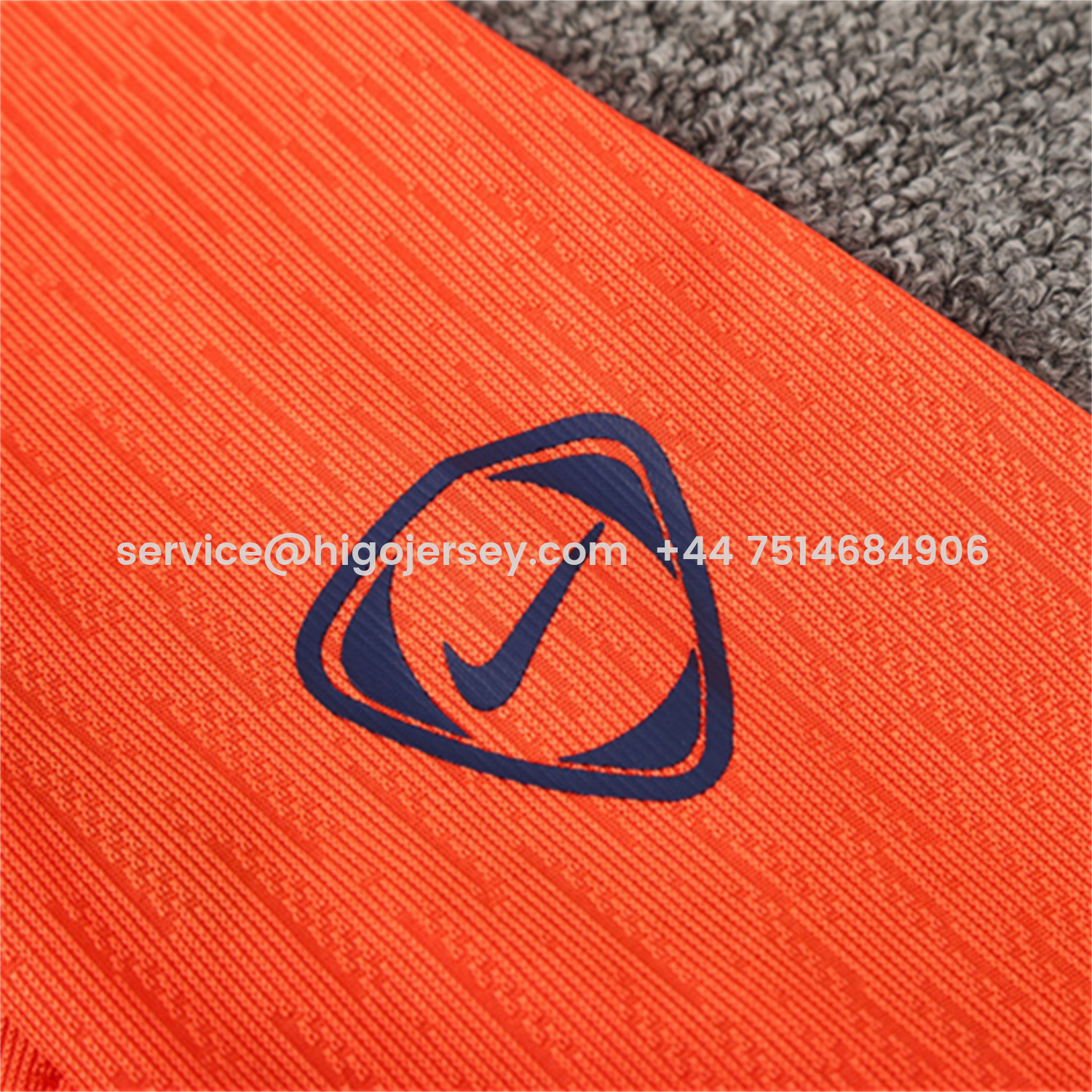 Higojerseys-Barcelona 25-26 Long Sleeve Training Set - Orange Top Royal Blue Sponsor & Royal Blue Pants