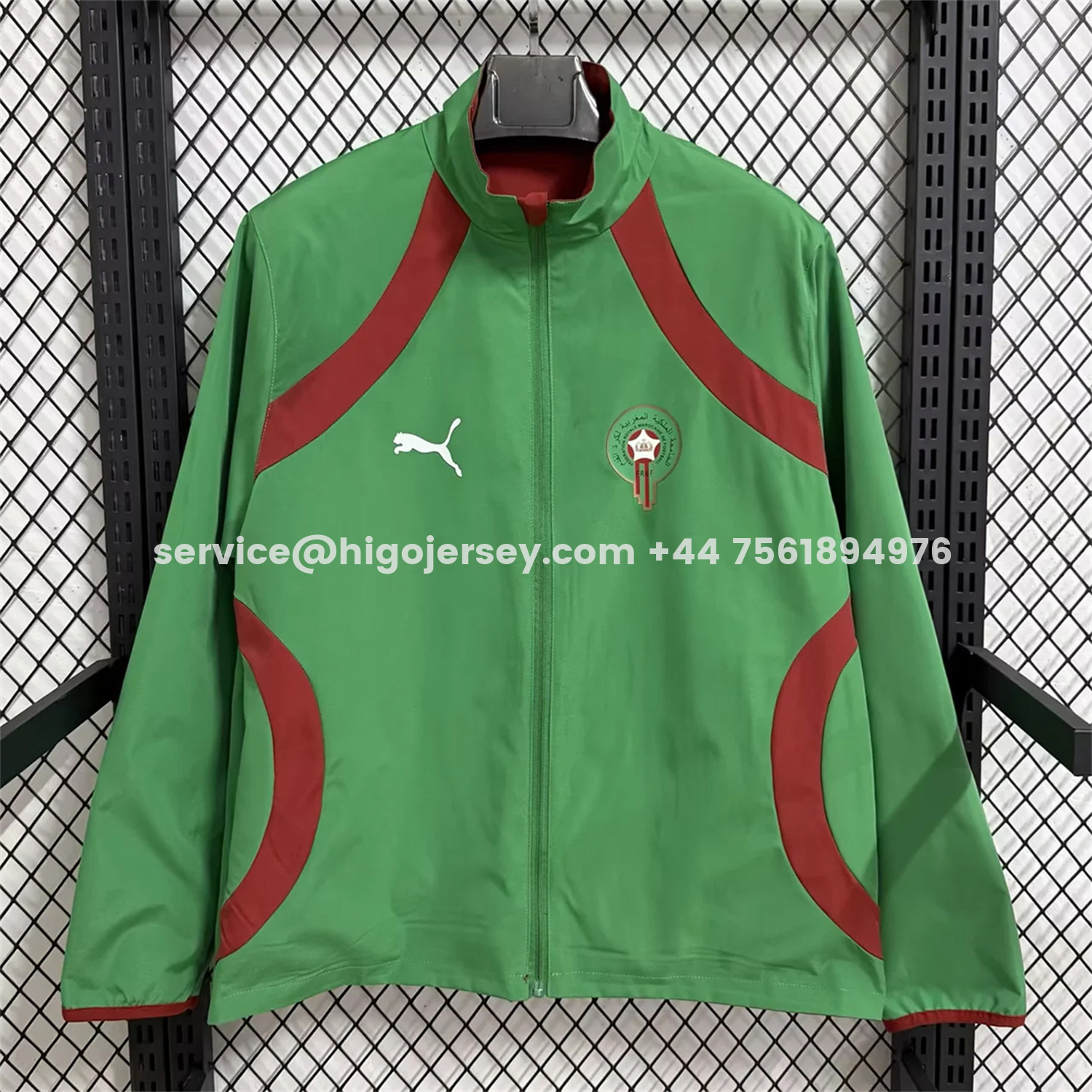 Higojerseys-Morocco 2026 Pre-Match Double Sided Reversible Windbreaker - Red