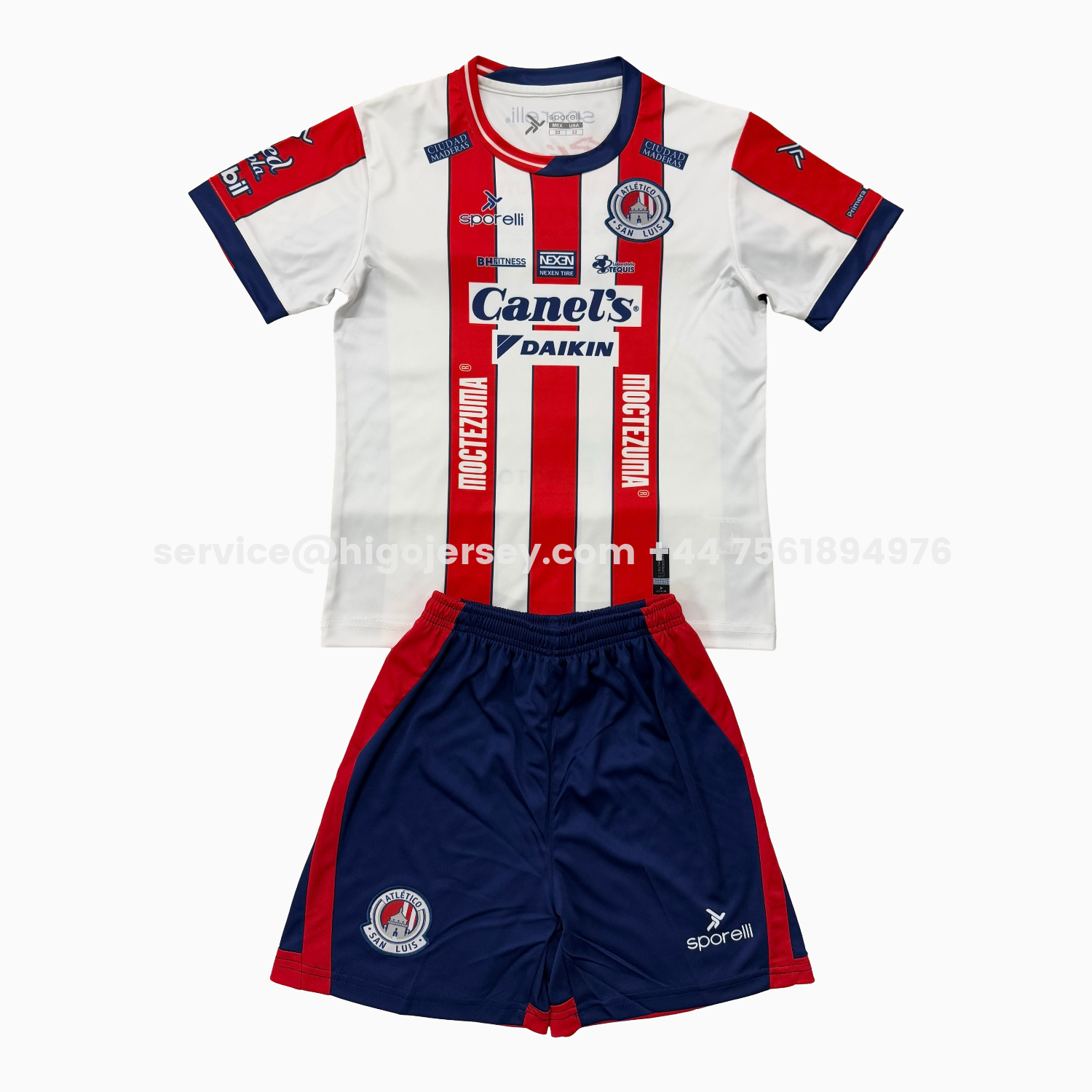 Higojerseys-Atlético San Luis 25-26 Home Kids Kit