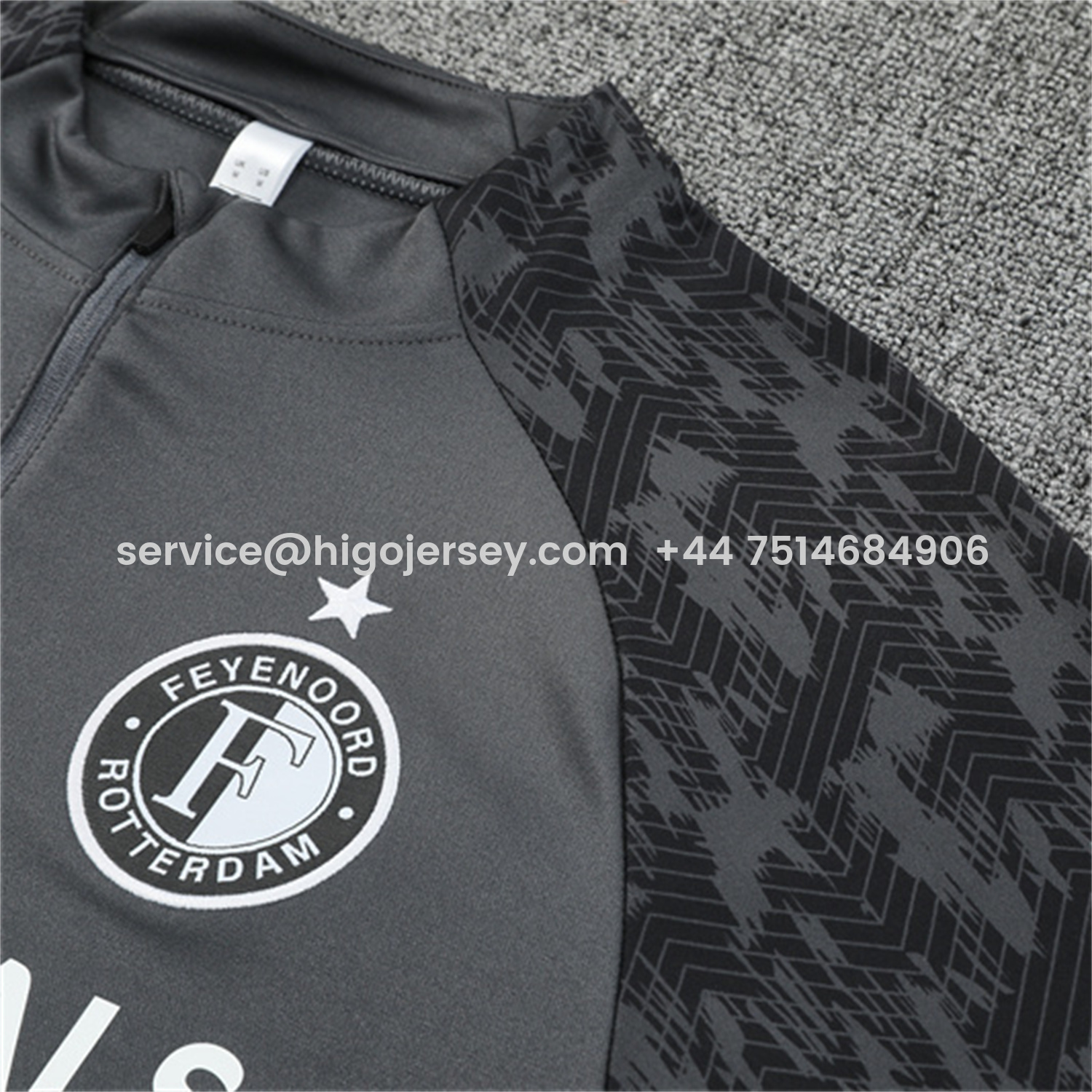 Higojerseys-Feyenoord 25-26 Long Sleeve Training Set - Dark Gray Top & Dark Gray Pants