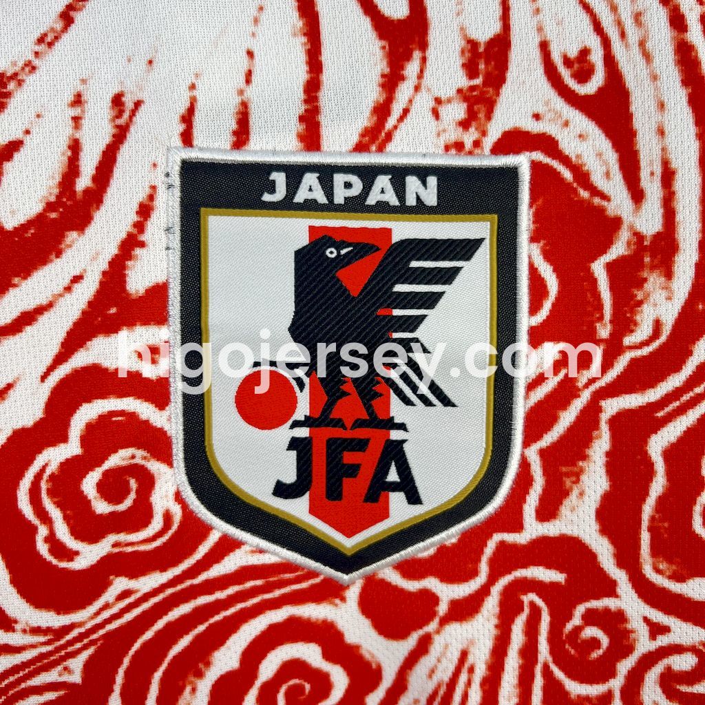 Higojerseys-Japan 25-26 Y-3 Red Auspicious Cloud Pattern White Special Jersey - Fans Version
