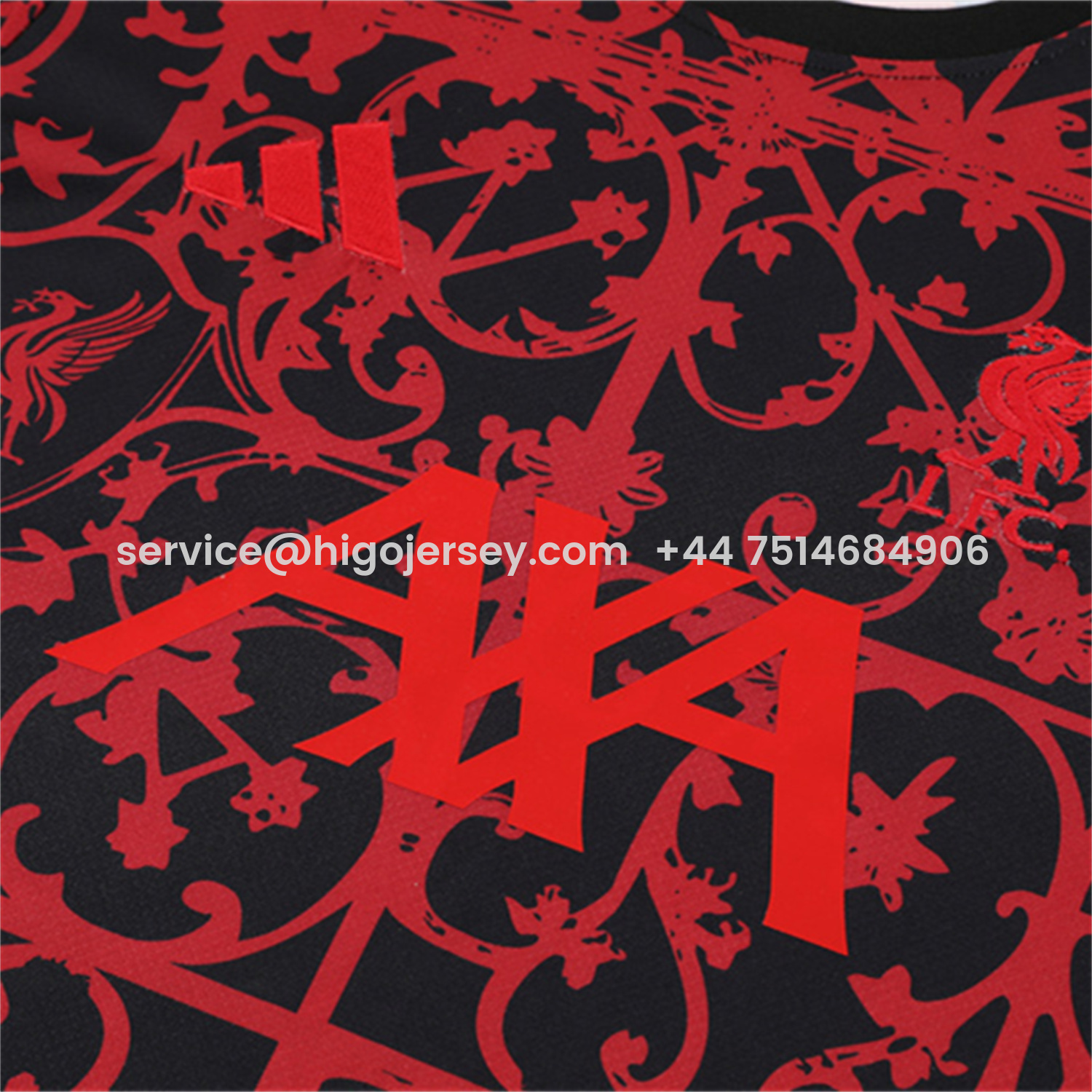 Higojerseys-Liver.pool 25-26 Short-Sleeve Training Set - Red Camouflage Top & Black Shorts