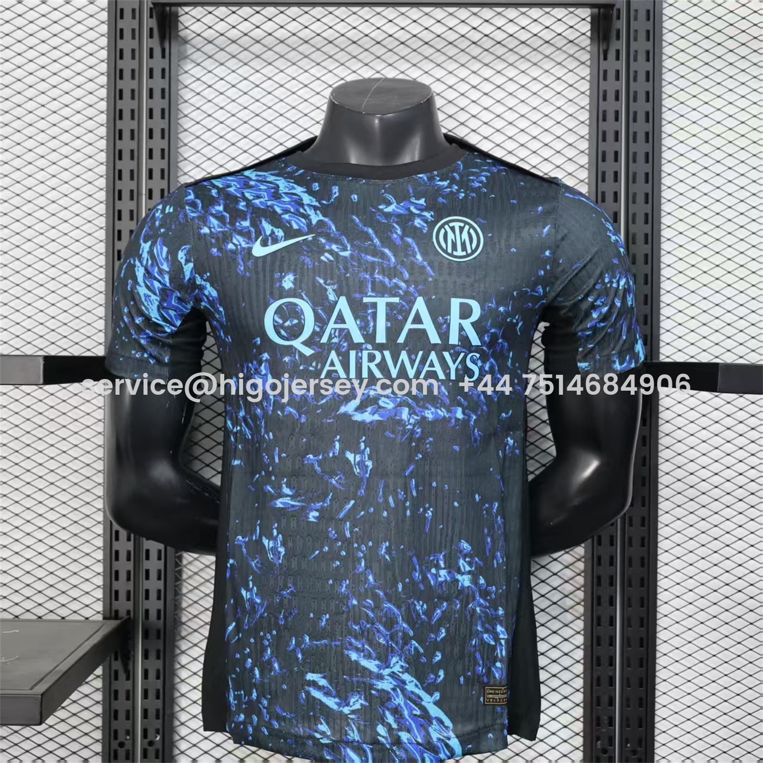 Higojerseys-Inter Milan 25-26 Pre-Match Training Jersey Black Blue - Player Version
