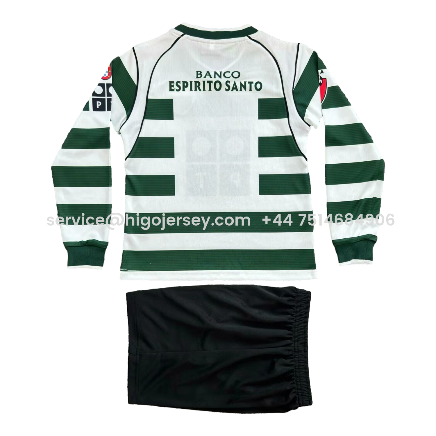Higojerseys-Retro Sporting CP 2002-03 Home Long Sleeves Kids Kit