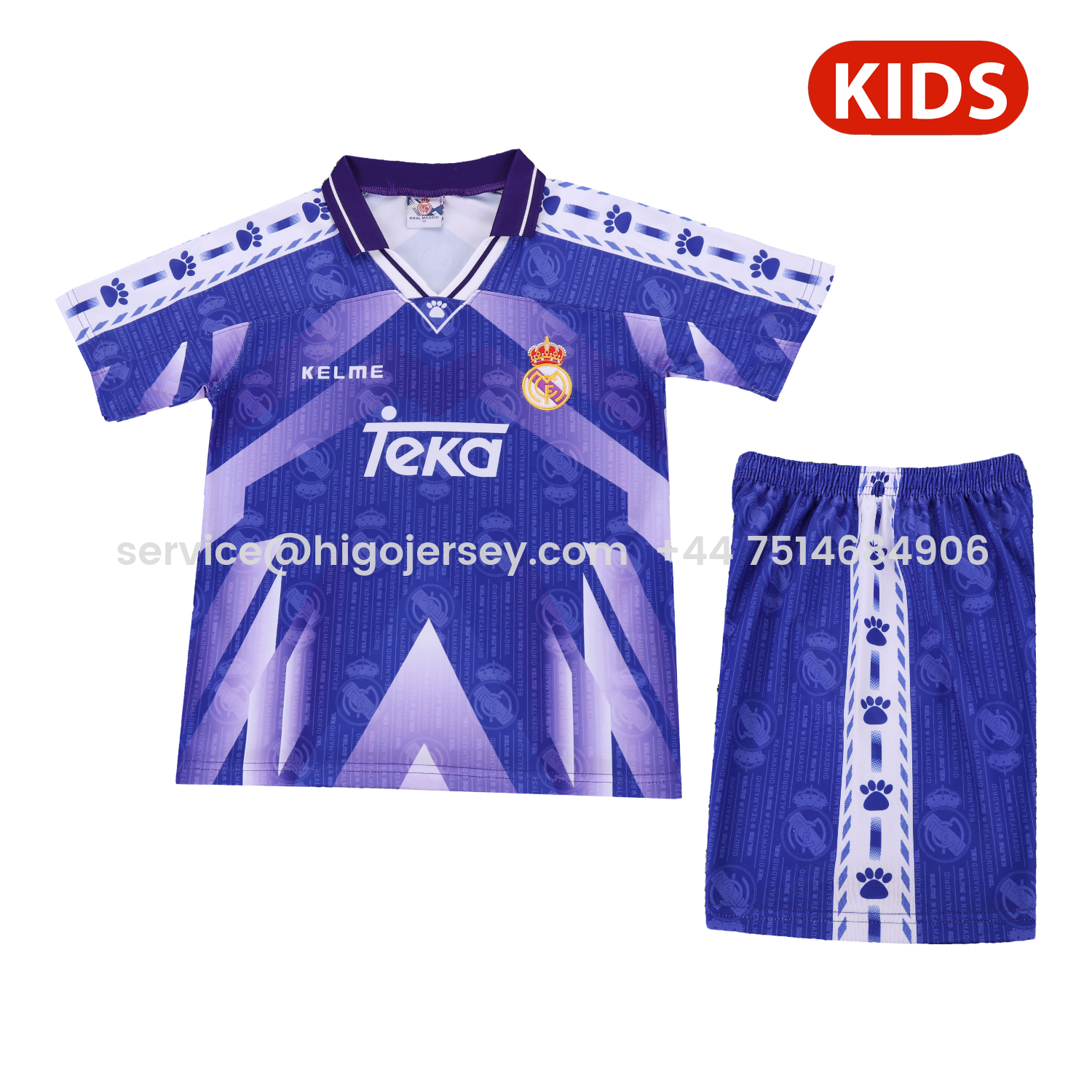 Higojerseys-Retro Real Madrid 96-97 Away Kids Kit