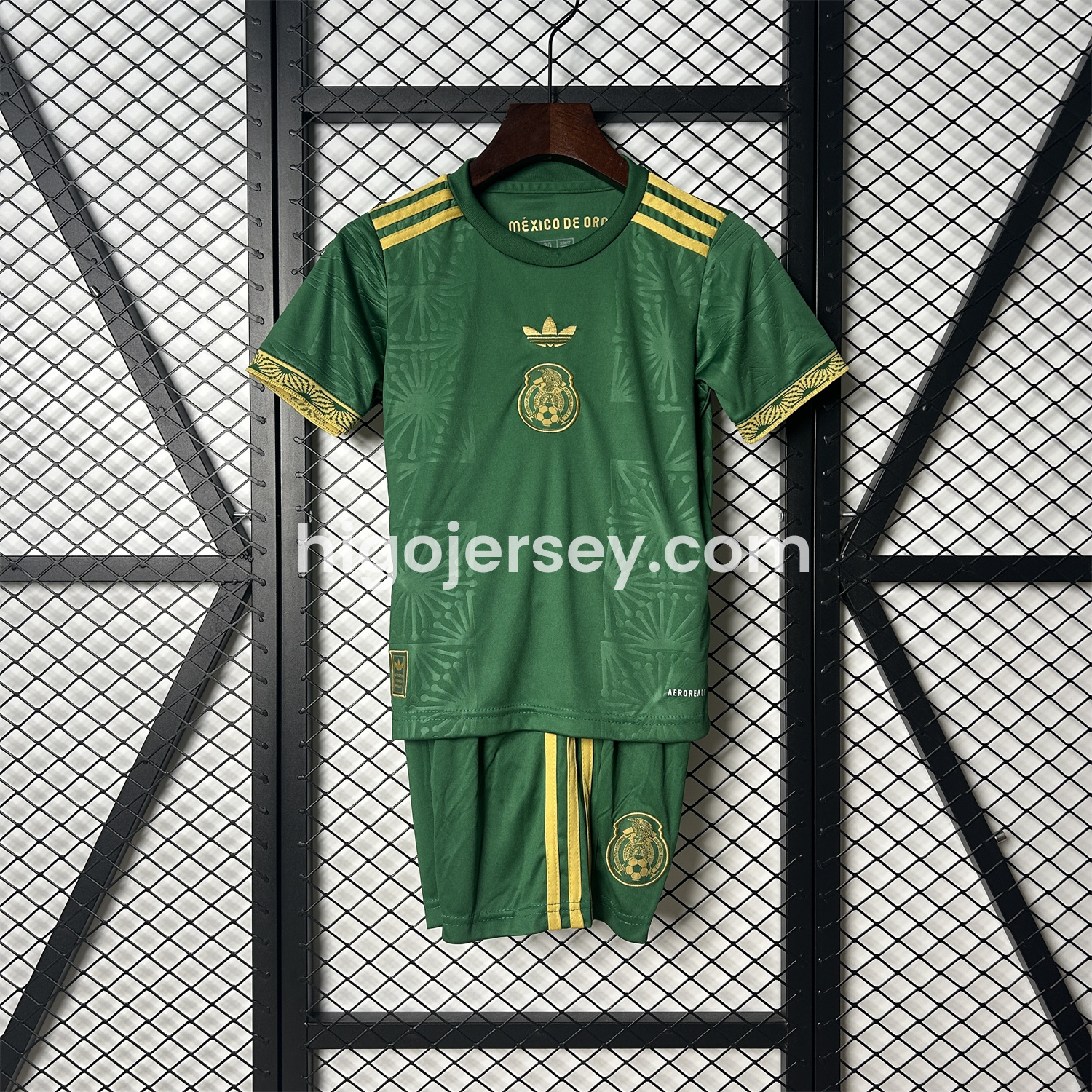 Higojerseys-Mexico 2025 Gold Cup Green Kids Kit