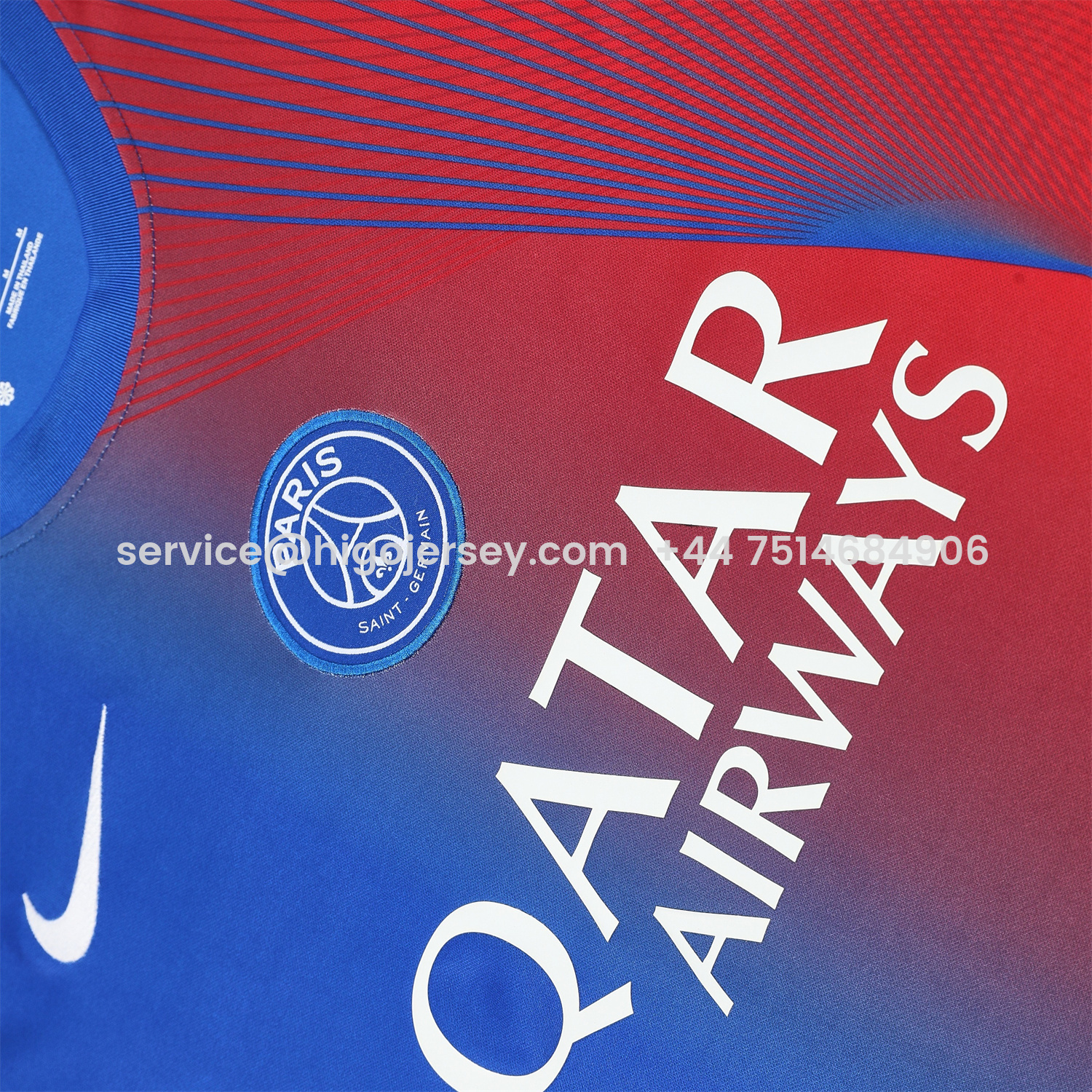 Higojerseys-Paris Saint-Germain PSG 25-26 Short-Sleeve Training Set - Red And Blue Lines Top & Blue Shorts