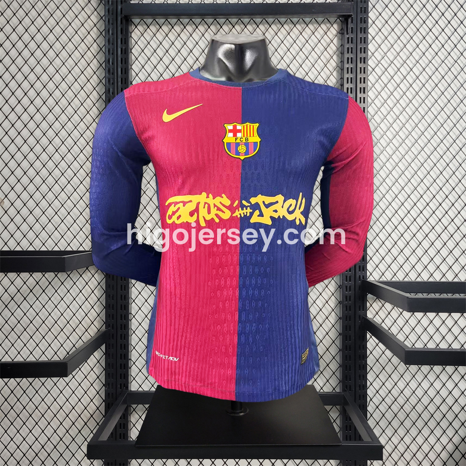 Higojerseys-Barcelona x Travis Scott 24-25 Home Long Sleeves Jersey - Player Version