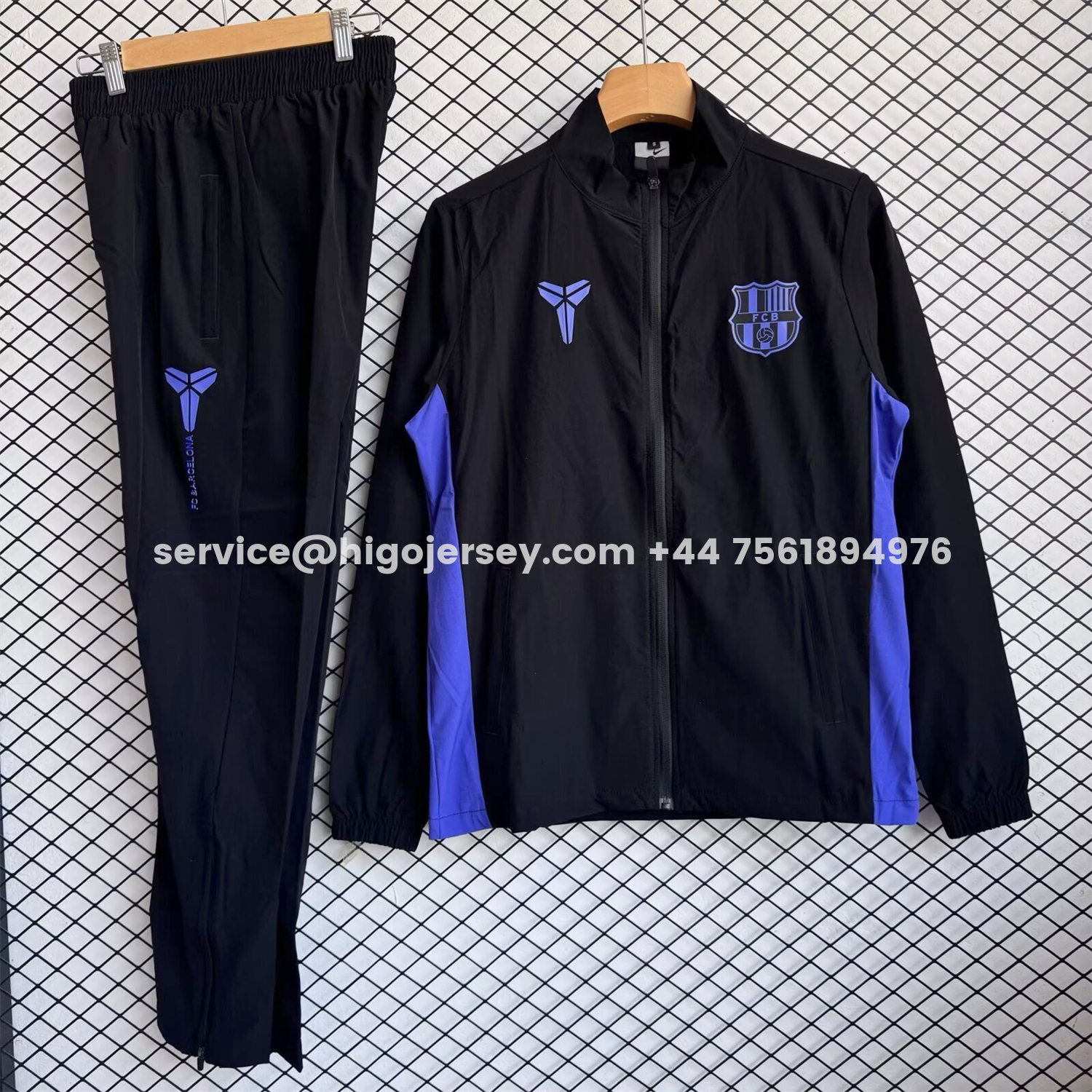 Higojerseys-Barcelona 25-26 Windbreaker Training Set - Purple Black Top and Pants