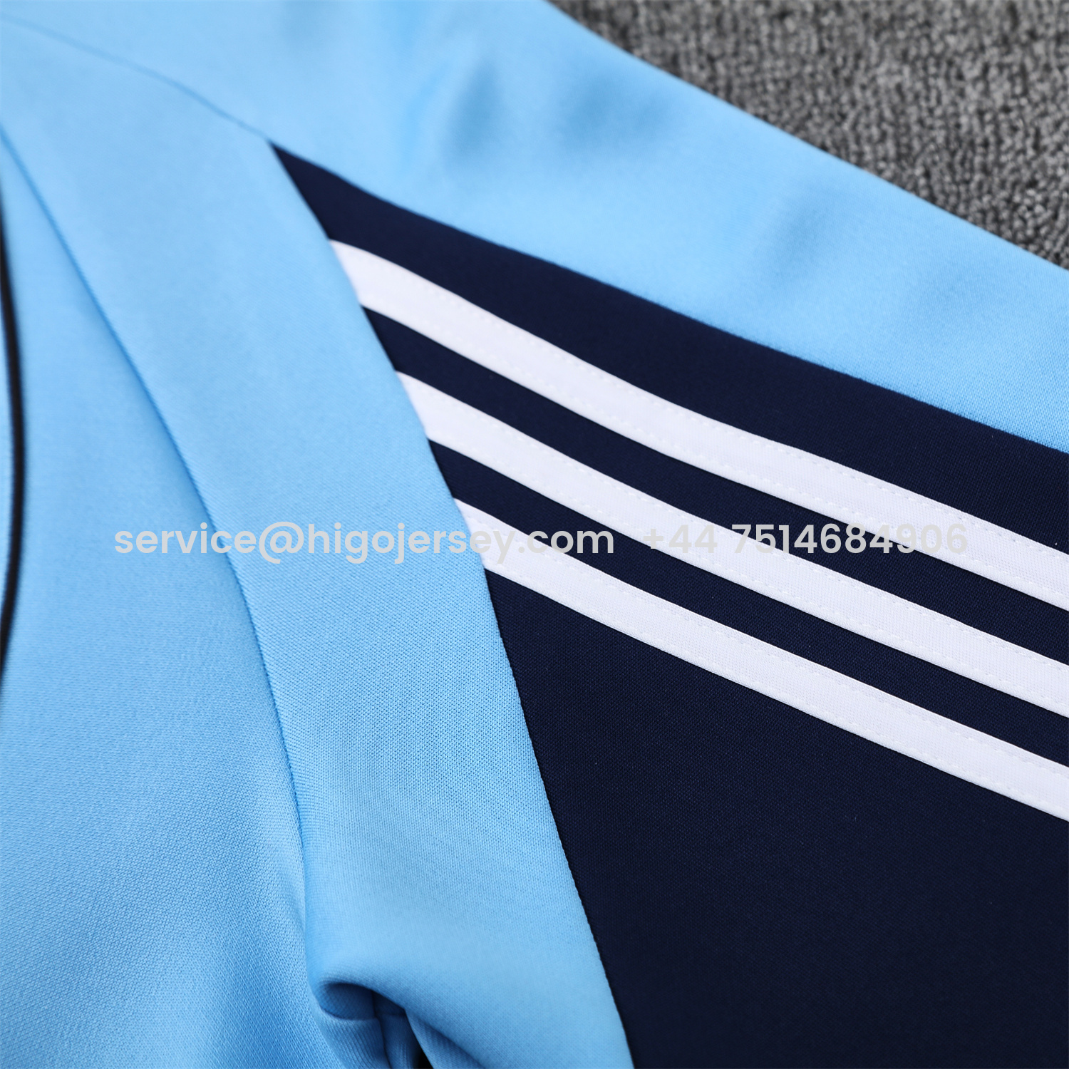 Higojerseys-Real Madrid 25-26 Jacket Training Tracksuit - Light Blue Jackets & Deep Blue Pants
