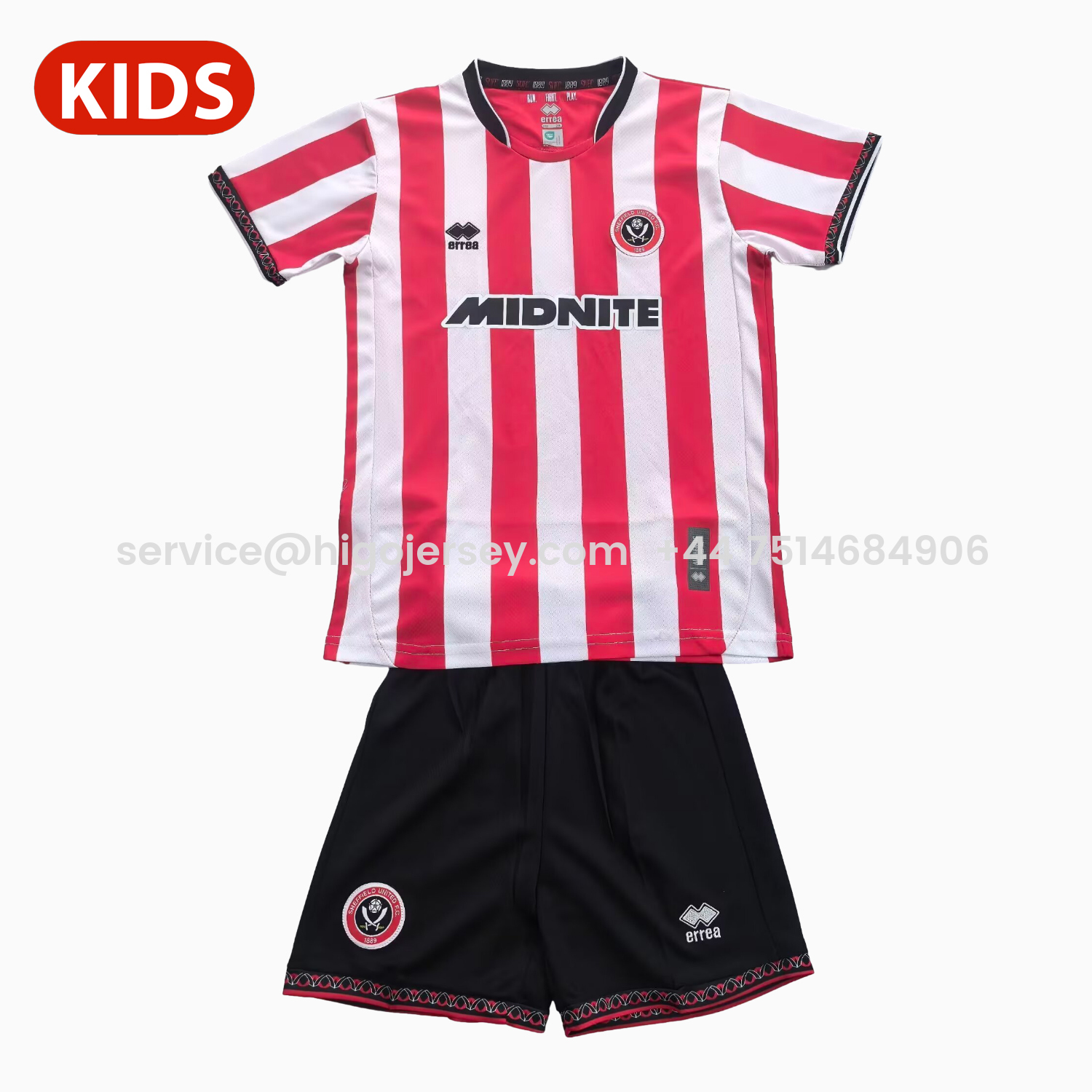Higojerseys-Sheffield United 25-26 Home Kids Kit